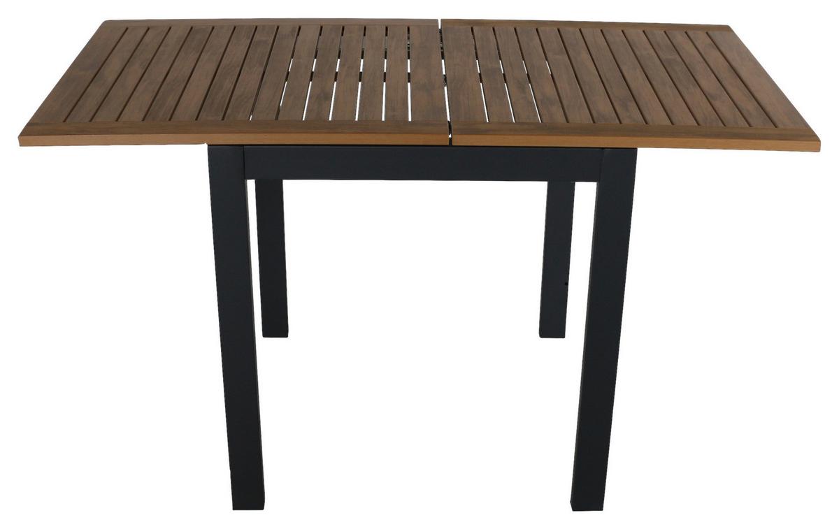 Balkontisch Diego klappbar ca. 70x70 cm Holz/Schwarz - Schwarz/Braun, KONVENTIONELL, Holz/Metall (70/70/75cm) - Gardenson