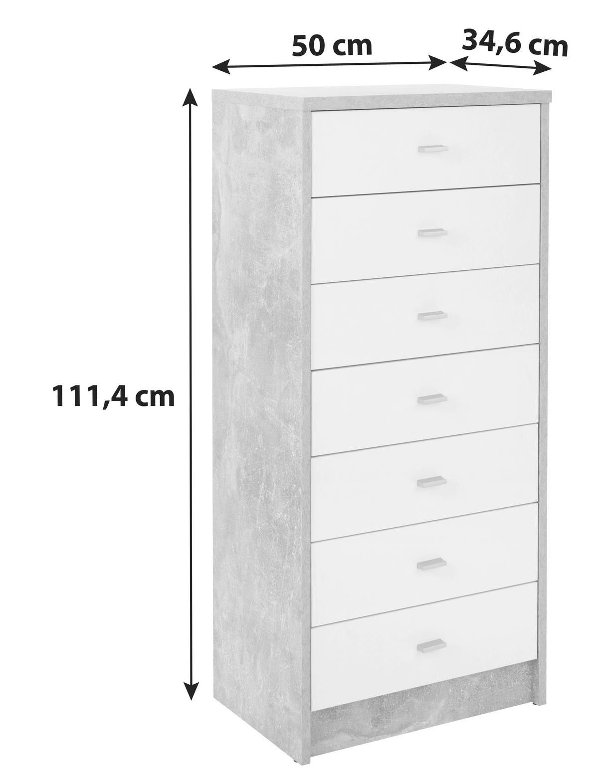 Comodă 4 You New - alb/culoare lemn stejar, Modern, material pe bază de lemn (50/111,4/34,6cm) - Modern Living