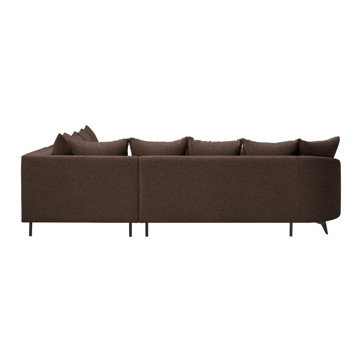 Ecksofa Axel Braun - Schwarz/Braun, MODERN, Textil/Metall (291/87/250cm) - Mömax