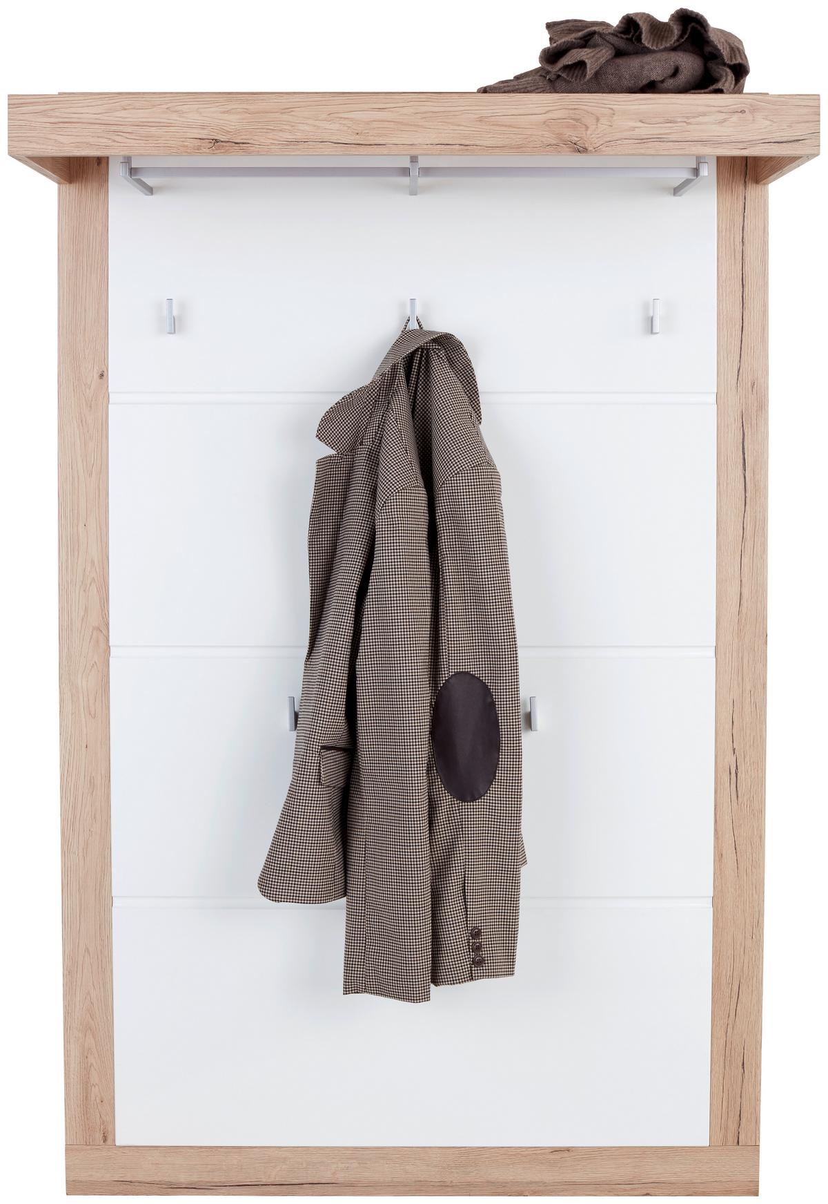 Garderobni Panel Malta - bijela/boje hrasta, Moderno, drvni materijal (94,9/147,7/34cm) - Modern Living