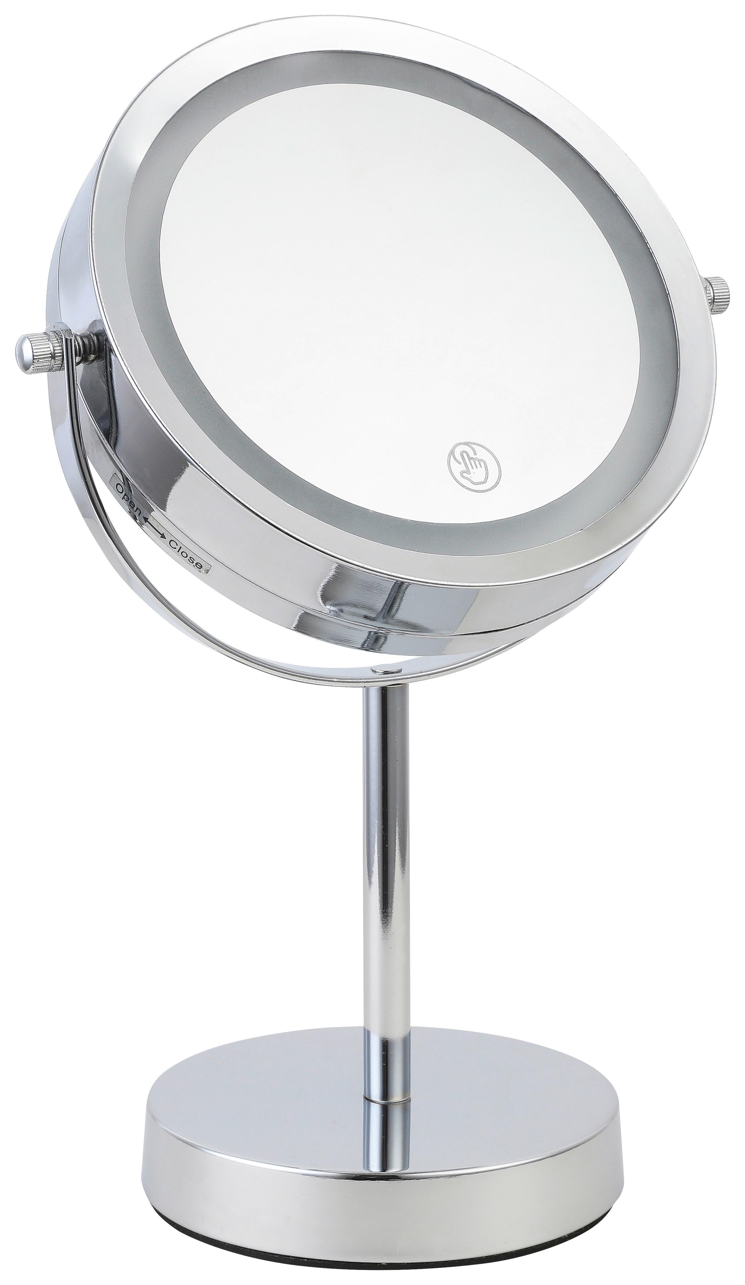 Leuchtenspiegel Mirri in Chromfarben - Chromfarben, ROMANTIK / LANDHAUS, Glas/Metall (21/32/21cm) - Mömax