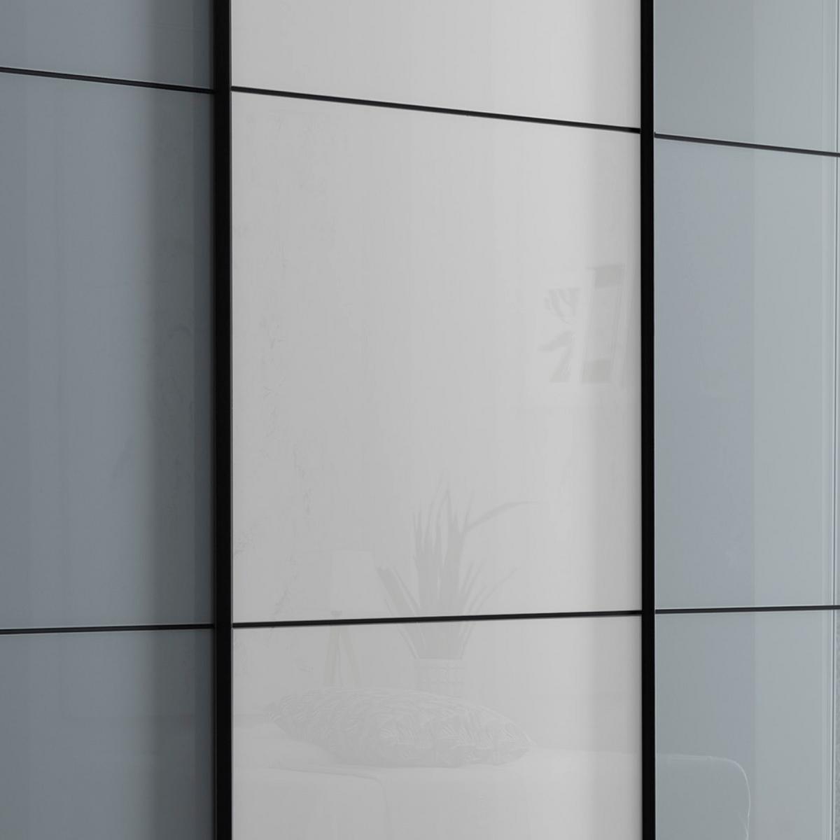 Ormar Sa Staklenim Kliznim Vratima Includo - bijela/tamno siva, Moderno, staklo/drvni materijal (336/222/68cm) - Premium Living