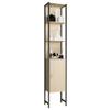Hochschrank Edino ca. 33x185 cm Eiche/Schwarz - Honigeiche/Silberfarben, MODERN, Holzwerkstoff/Metall (33/185/30cm) - MID.YOU