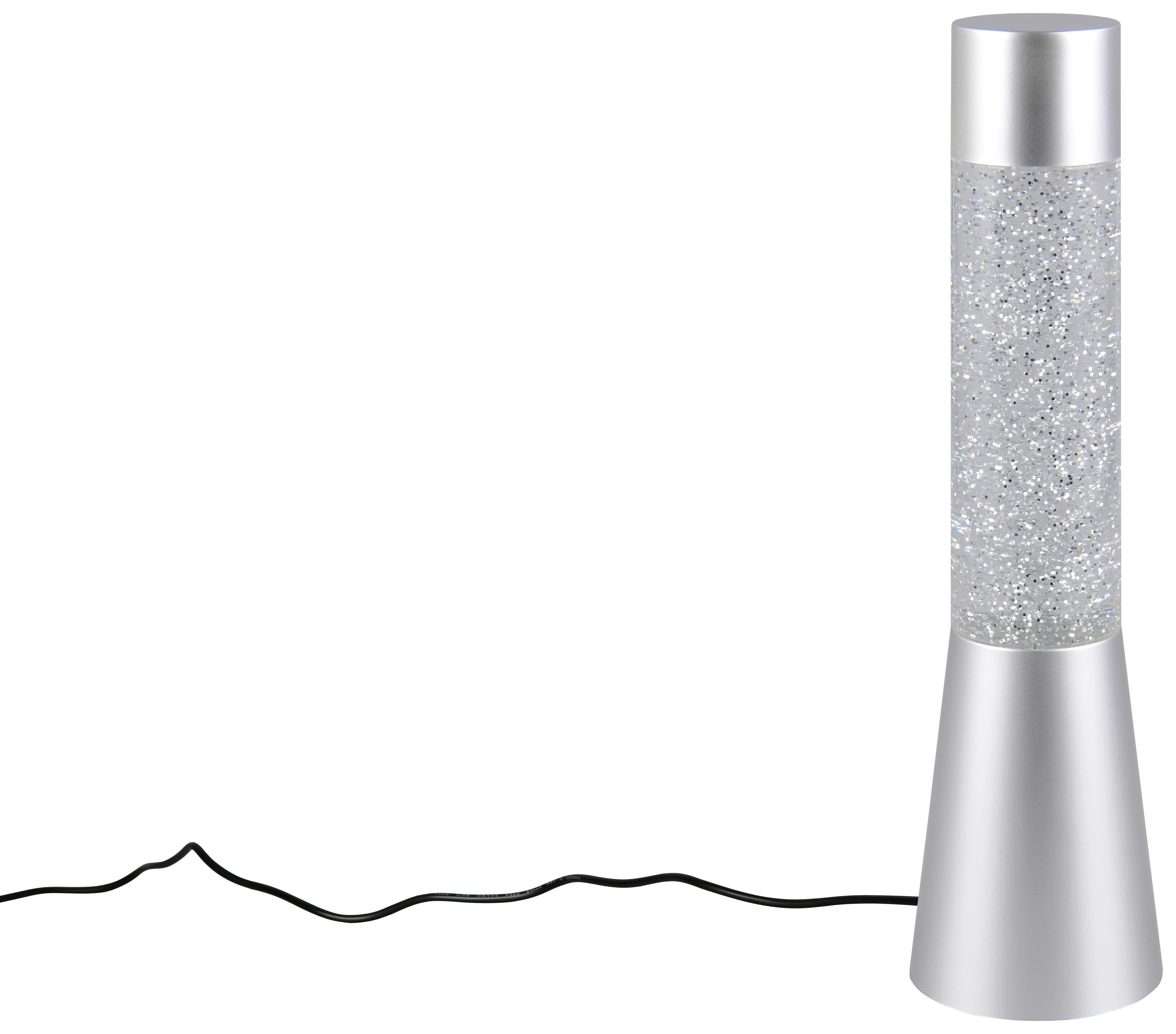 GLITTERLAMPA GERTRUDE - silver, Klassisk, metall/plast (9/33cm) - Mömax