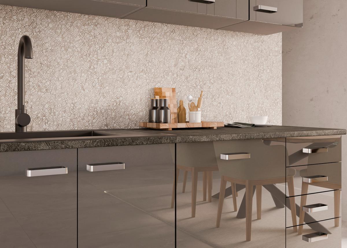 Blok Kuhinja Grey - siva visoki sjaj/boja hroma, Moderno, metal/pločasti materijal (180/214/60cm) - Modern Living