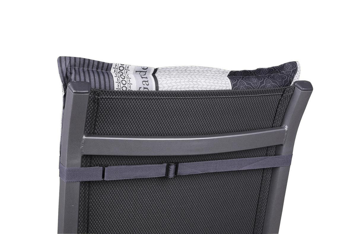 Sesselauflagenset Anthrazit, 6-teilig - Anthrazit, Basics, Textil (50/7/120cm)