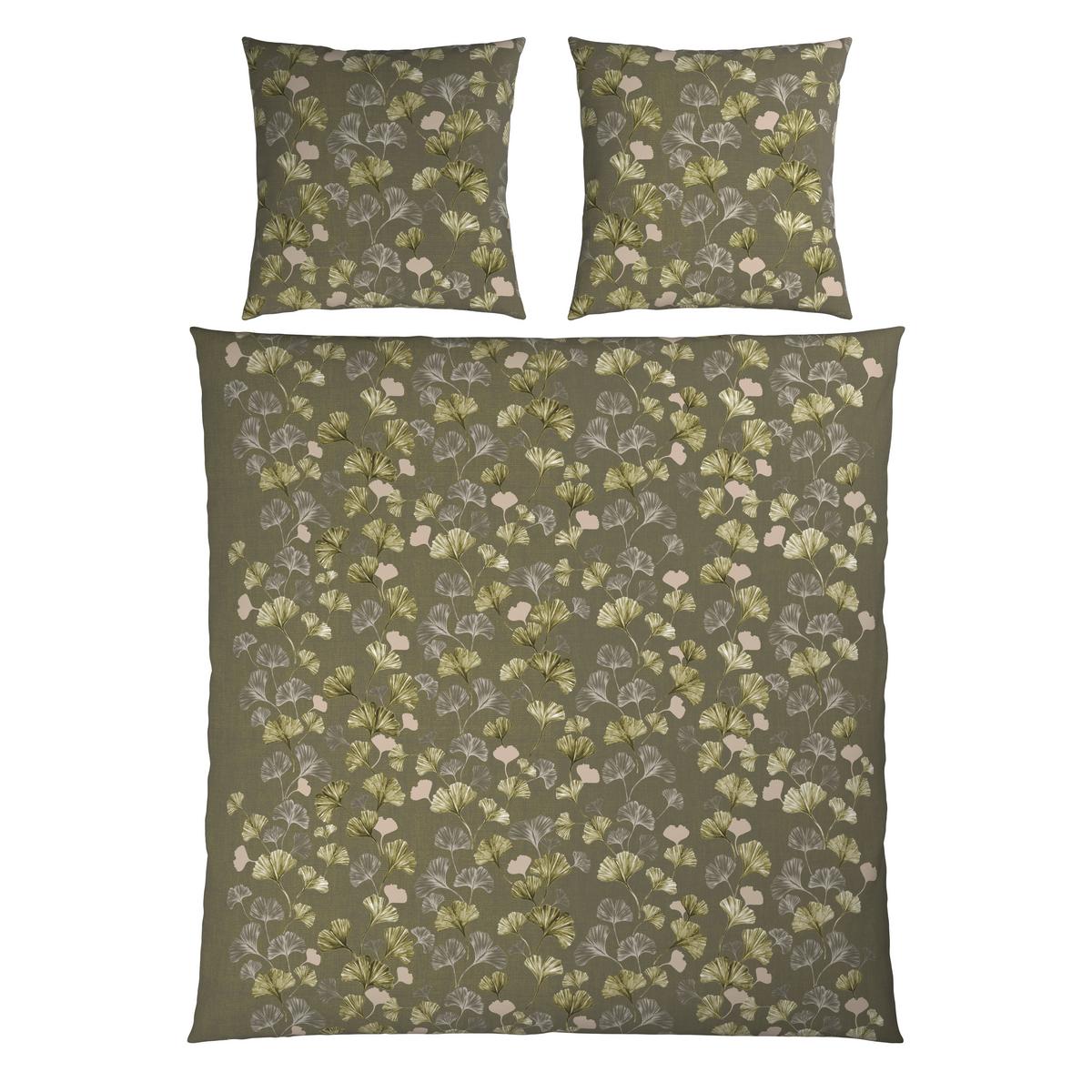 Bettwäsche Yuki XXL Grün/Grau ca. 200x200cm - Grün, MODERN, Textil (200/200cm) - Mömax