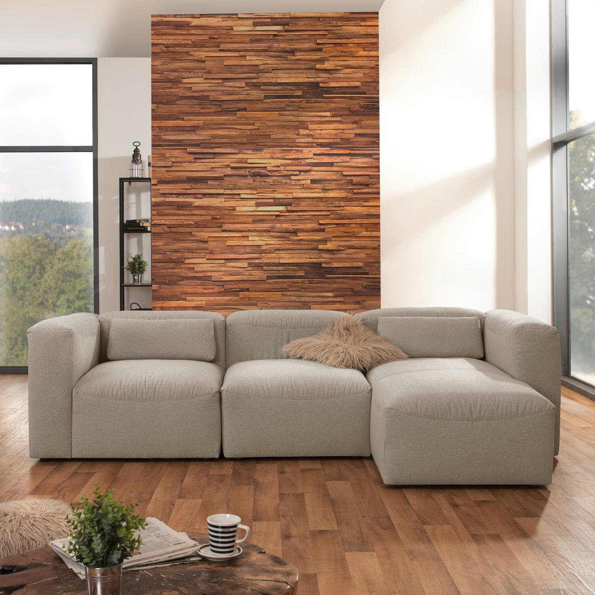 ECKSOFA LENA - Creme, Design, Kunststoff/Textil (275/160cm) - Max Winzer