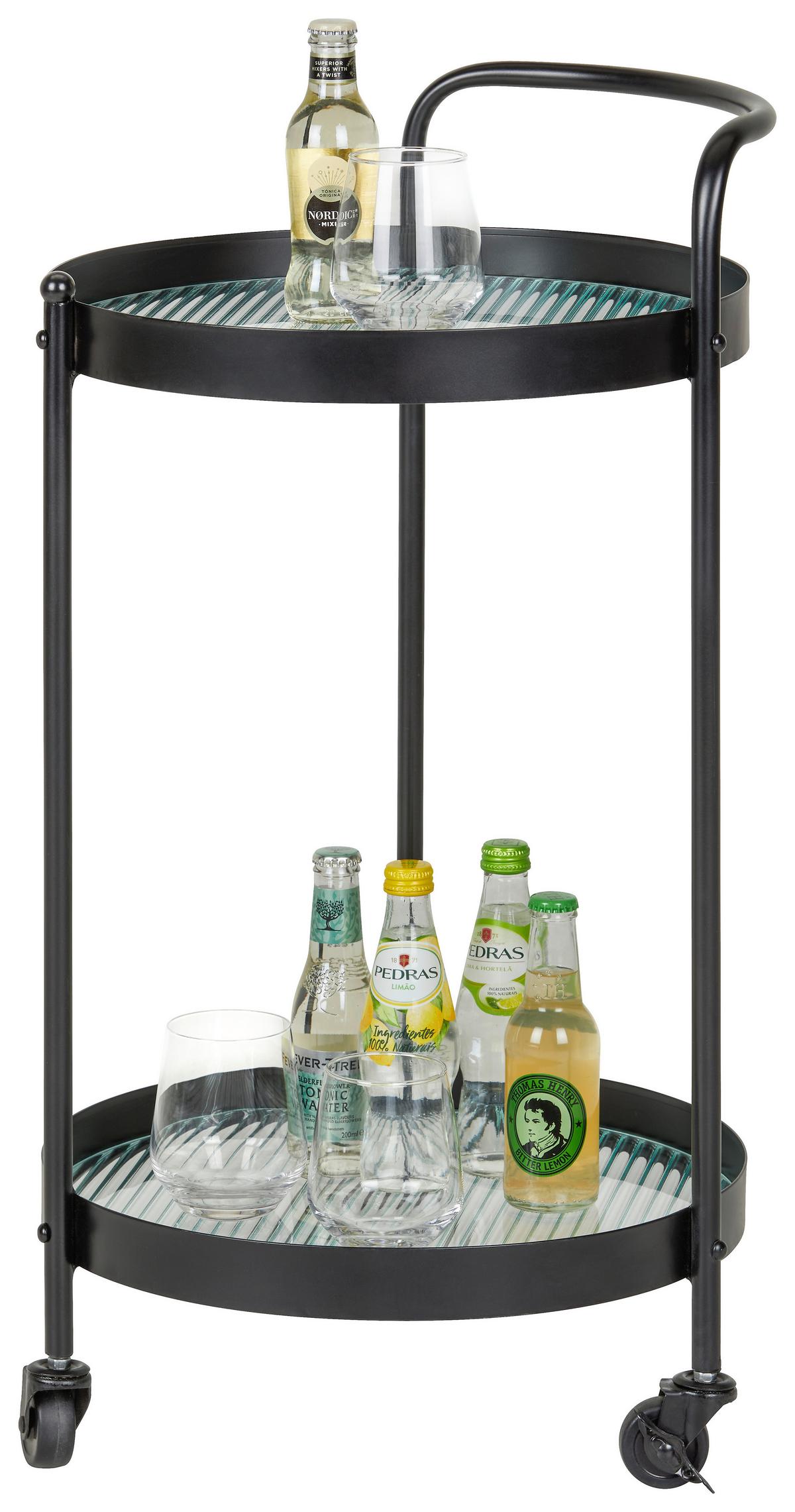 CĂRUCIOR UNIVERSAL DEPOZITARE ROGER -TREND- - străveziu/negru, Modern, plastic/sticlă (40/77/40cm)