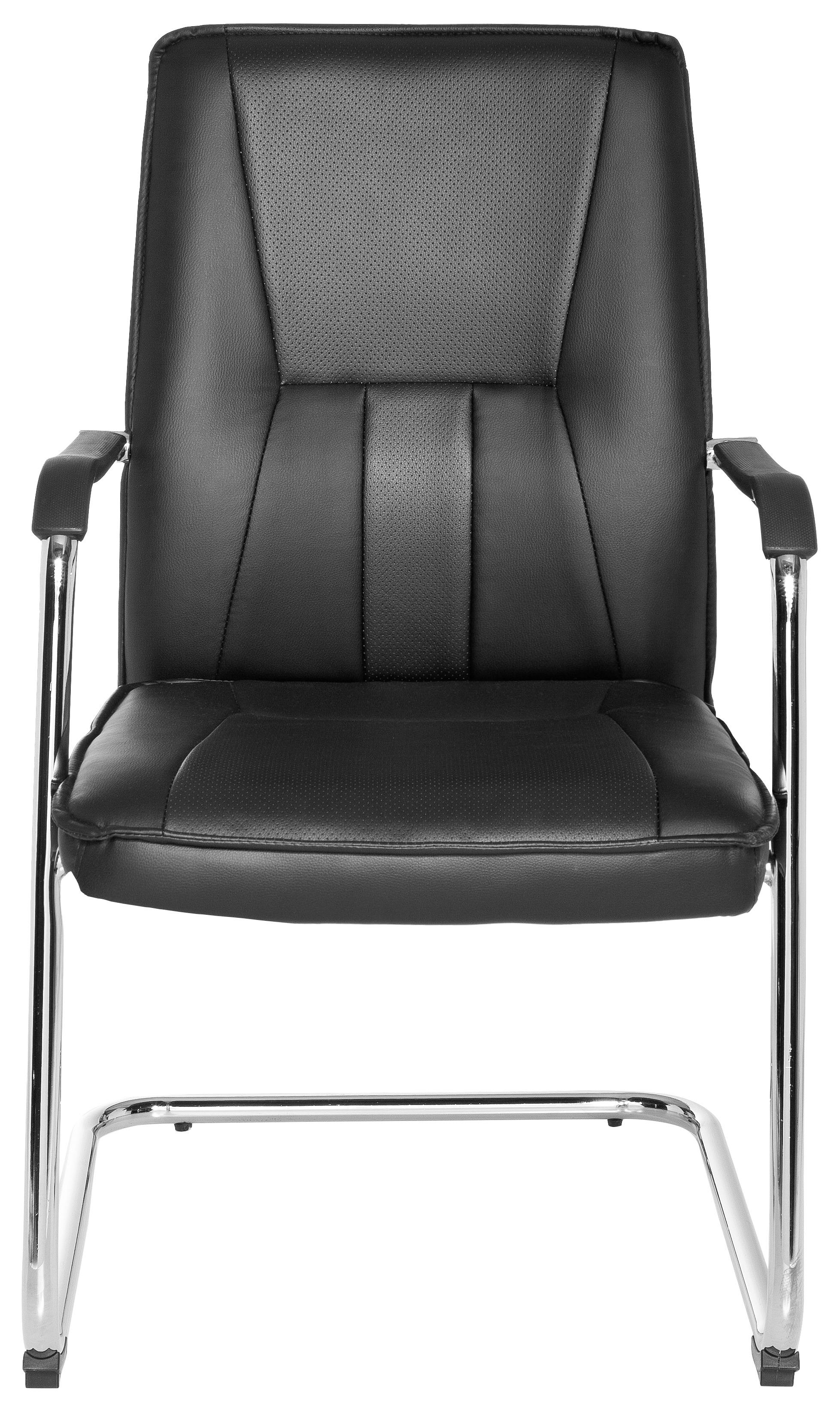 Konferenčni Stol Tila V, Črna - barve kroma/črna, Moderno, kovina/umetna masa (56/97/46cm) - MID.YOU