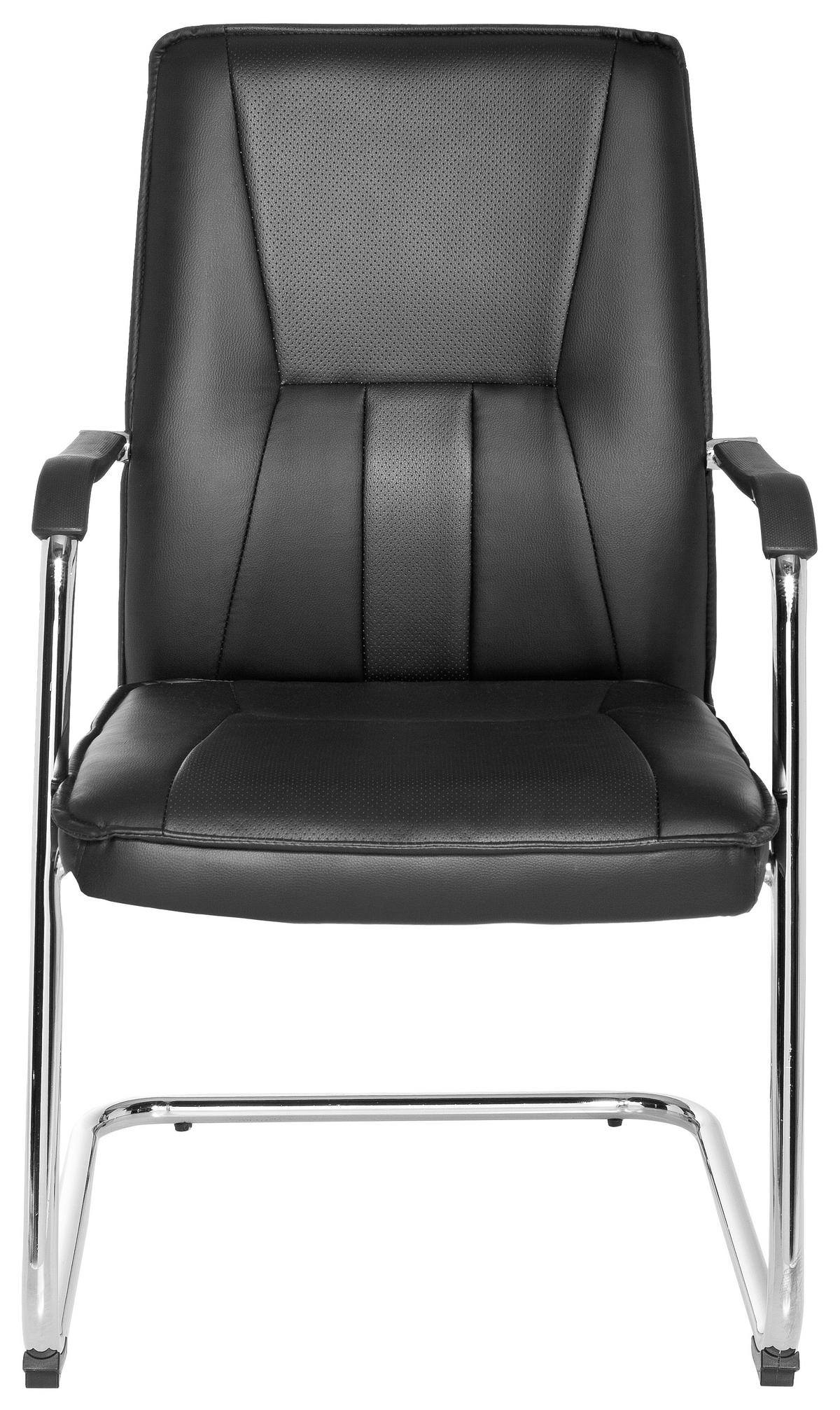 Konferenčni Stol Tila V, Črna - barve kroma/črna, Moderno, kovina/umetna masa (56/97/46cm) - MID.YOU