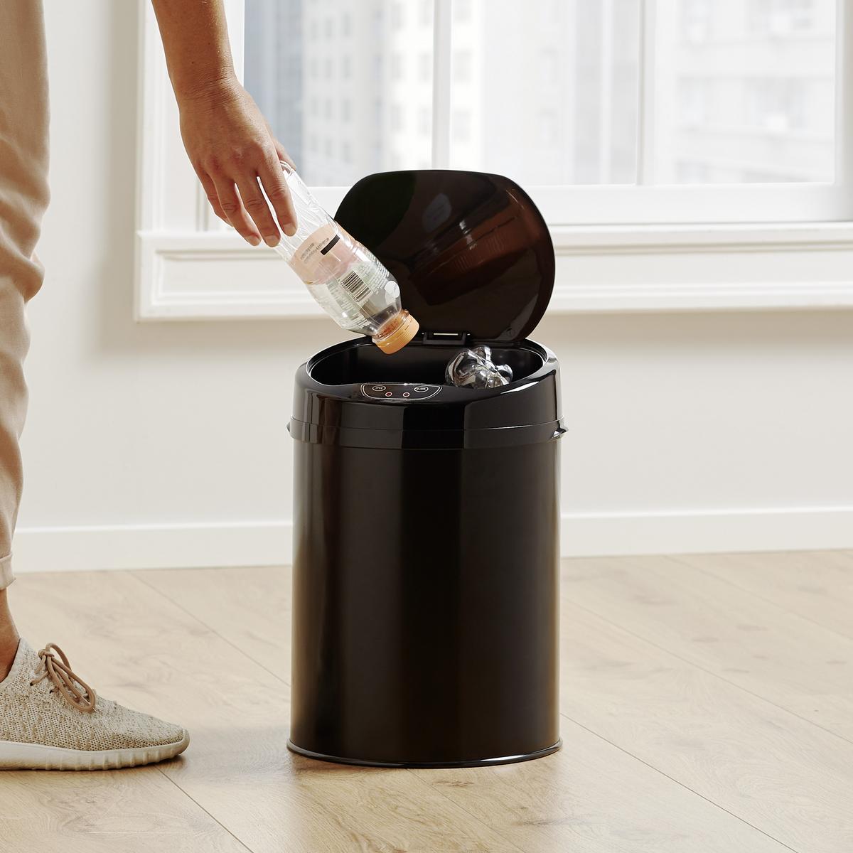 Koš Za Smeti Sensor, 9 L - črna, Moderno, kovina/umetna masa (24,5/37,5cm) - Echtwerk