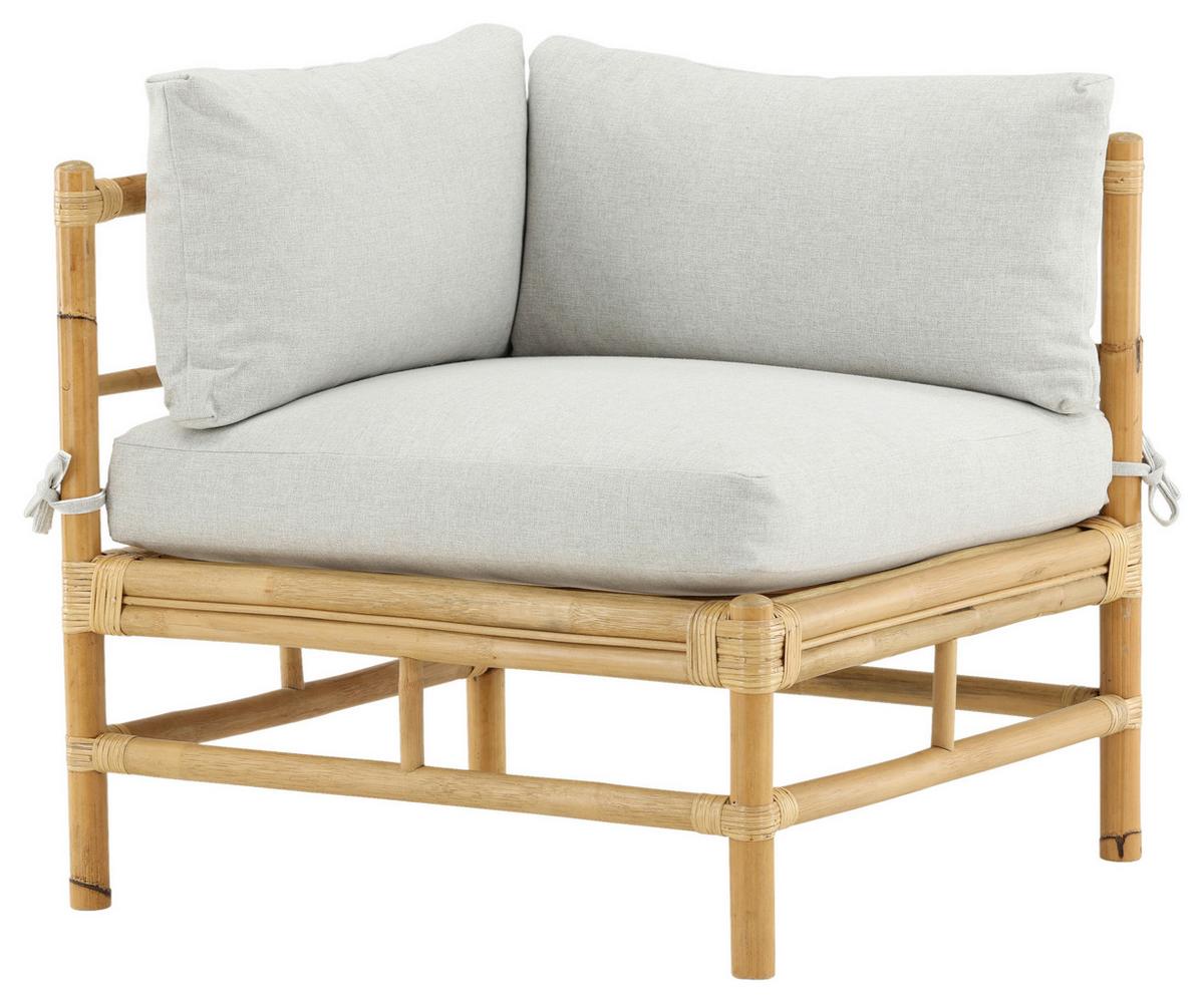 Loungeeckteil Cane Bambus Rattan ca. 75x70 cm - Hellbraun, KONVENTIONELL, Holz/Textil (75/70/74cm) - Gardenson