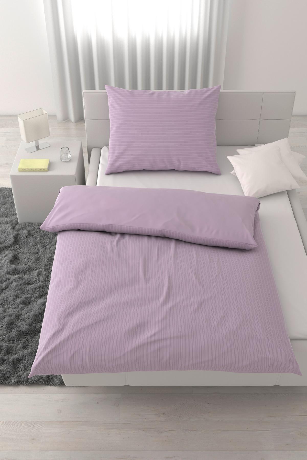 Bettwäsche Crinkle Flieder ca. 140x200cm - Flieder, Textil (140/200cm) - Mömax