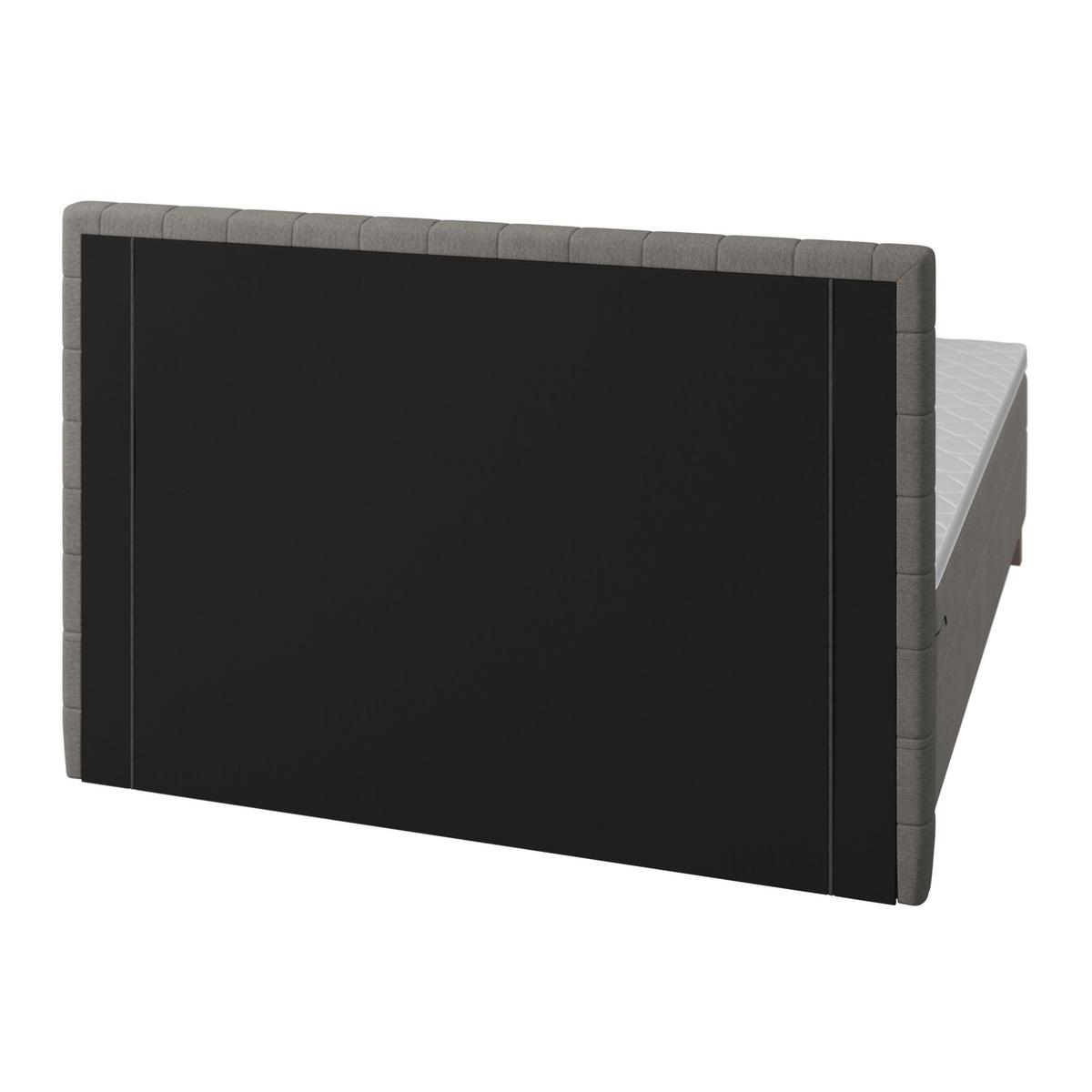 Postelja Boxspring Olivia, Siva, 180x200 - siva/barve hrasta, Moderno, tekstil/les (180/200cm) - Bessagi Home