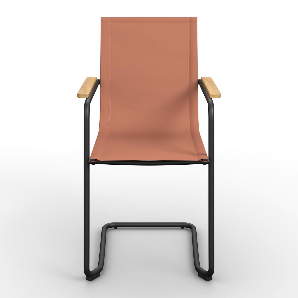 Gartensessel-Set 2-er Daisy Cotta aus Textilene/Metall - Rot/Schwarz, MODERN, Holz/Textil (55,5/95/55cm) - Bessagi Garden