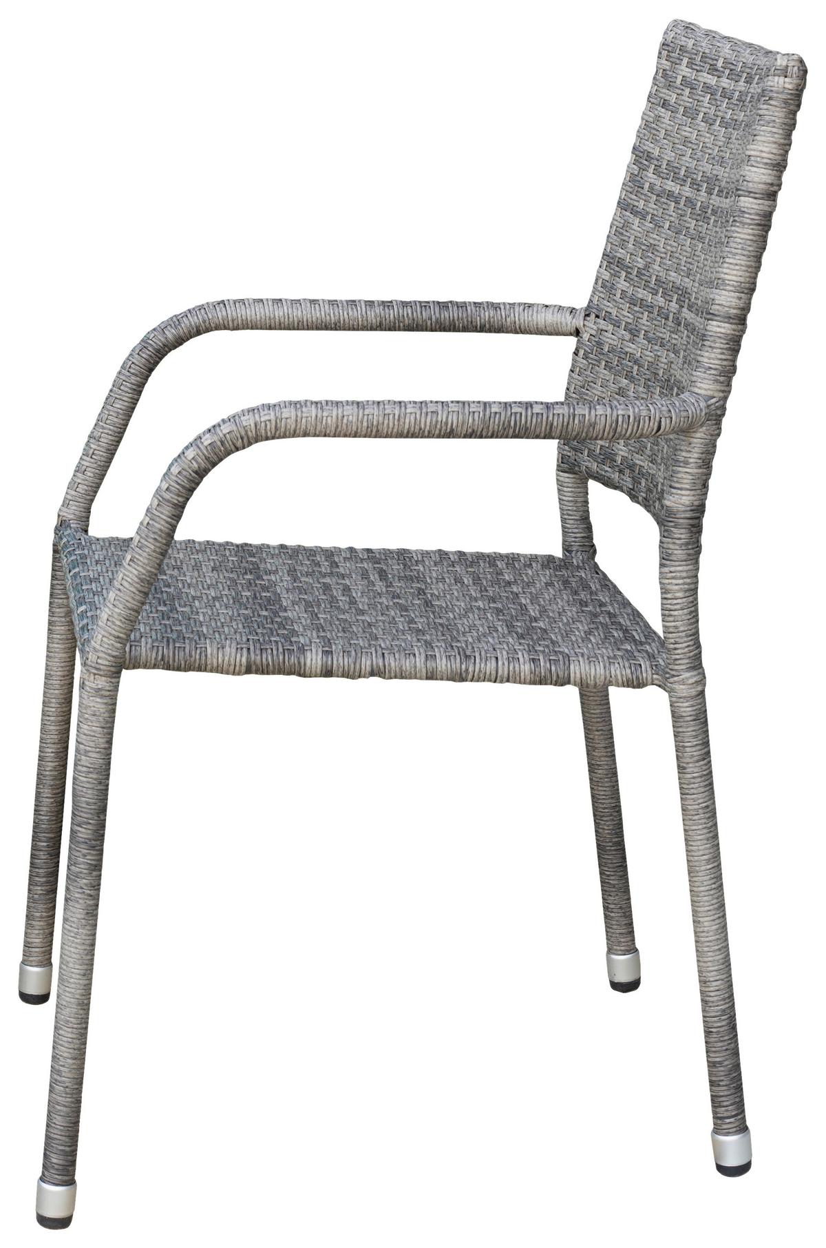 FOTEL SZTAPLOWANY MAUI - szary, Modern, tworzywo sztuczne/metal (54/87/65cm)