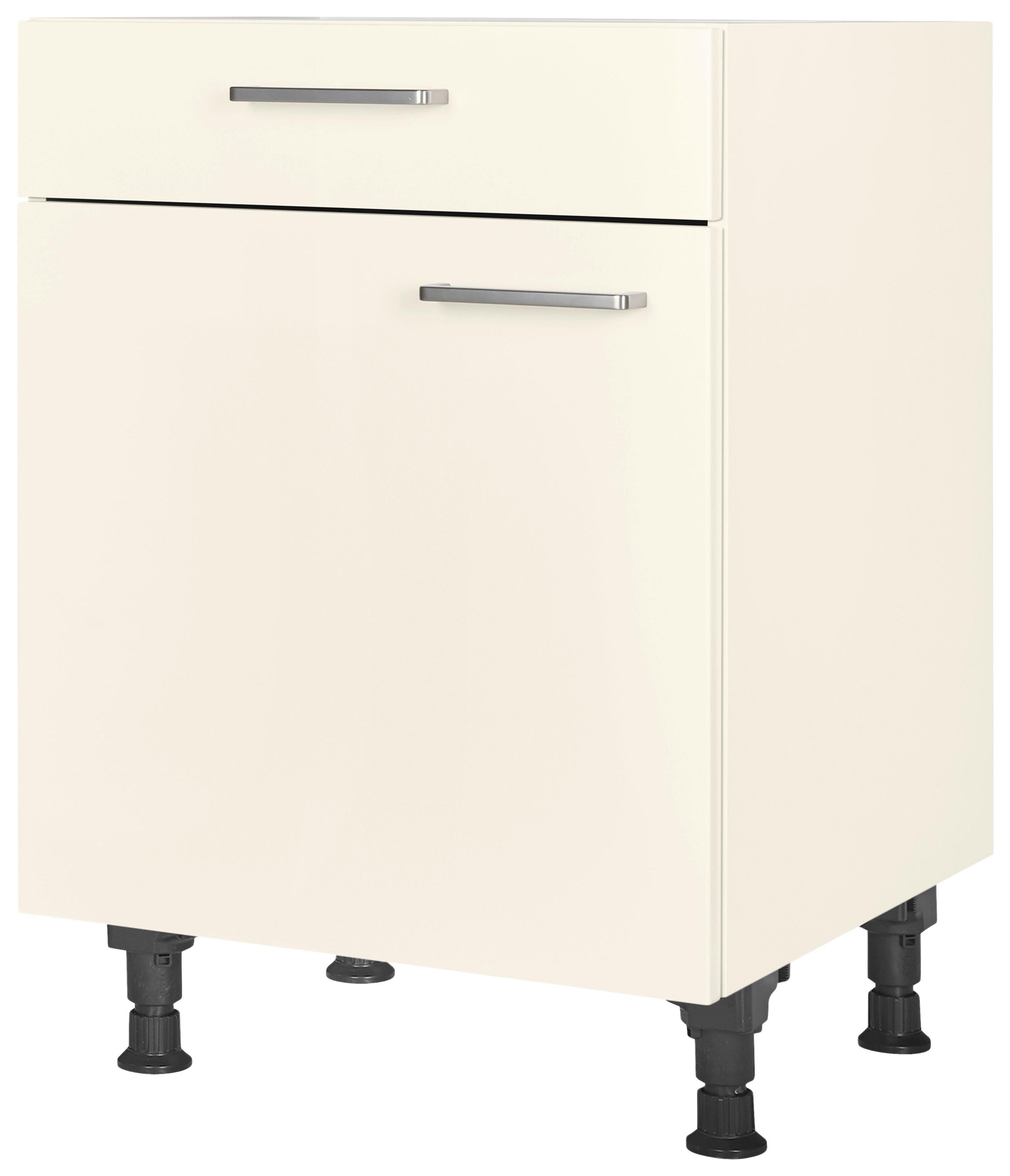 Schubkastenunterschrank Touch Magnolie - Edelstahlfarben/Magnolie, MODERN, Holzwerkstoff/Metall (60/87/56cm) - Nobilia