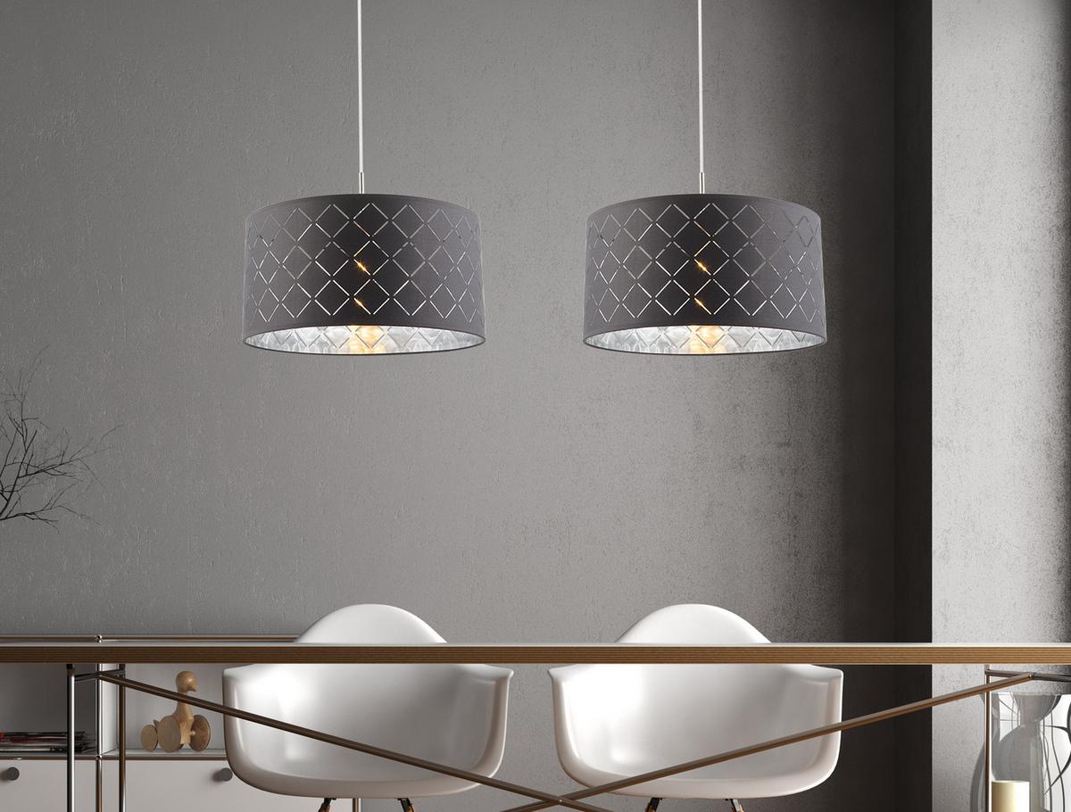Hängeleuchte Kidal max. 60 Watt - Design, Textil/Metall (40/140cm) - Globo