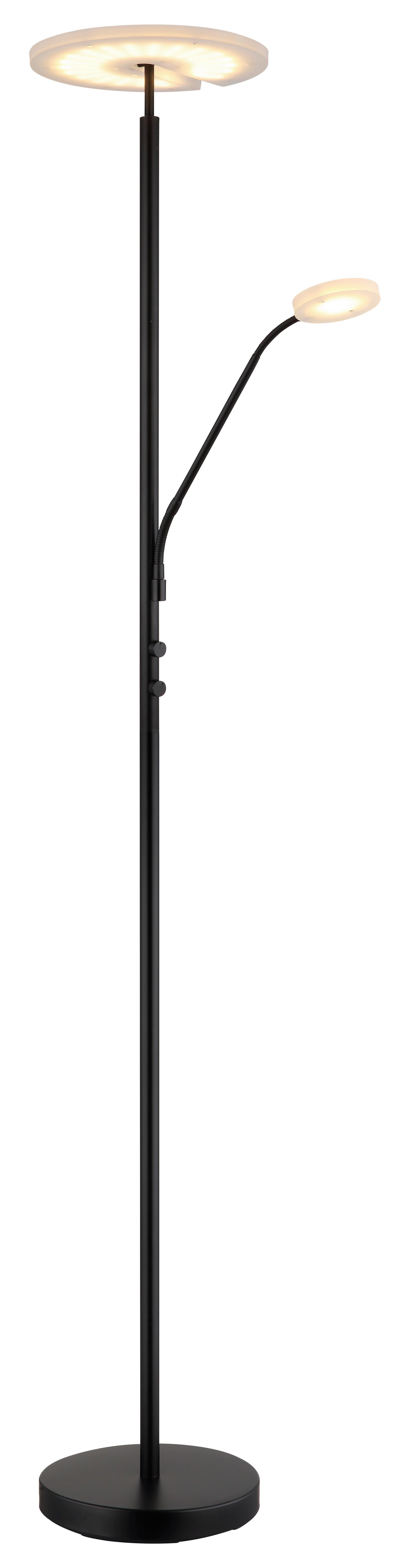 LED-STEHLEUCHTE 59093S STANFORD - Klar/Schwarz, Design, Kunststoff/Metall (30/180cm) - Globo