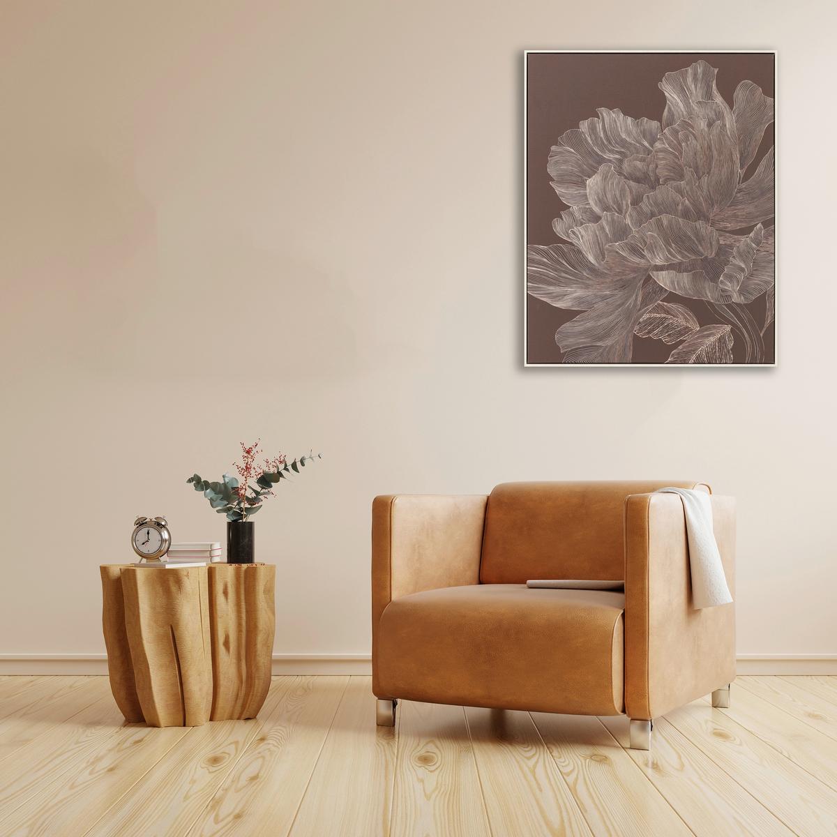 Slika Sa Ramom 80x100cm Jodie - sivo-braon/bela, Konvencionalno, drvo/tekstil (80/100/3,8cm) - Mömax