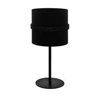 Tischleuchte 390035_paraguaio - Schwarz, Design, Glas/Textil (22/45,5cm) - Eglo