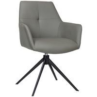 KRZESŁO Z PODŁOKIETNIKAMI MEDUSA -EXKLUSIV- - antracytowy/czarny, Konventionell, skóra/metal (59,5/87,5/63cm) - Novel