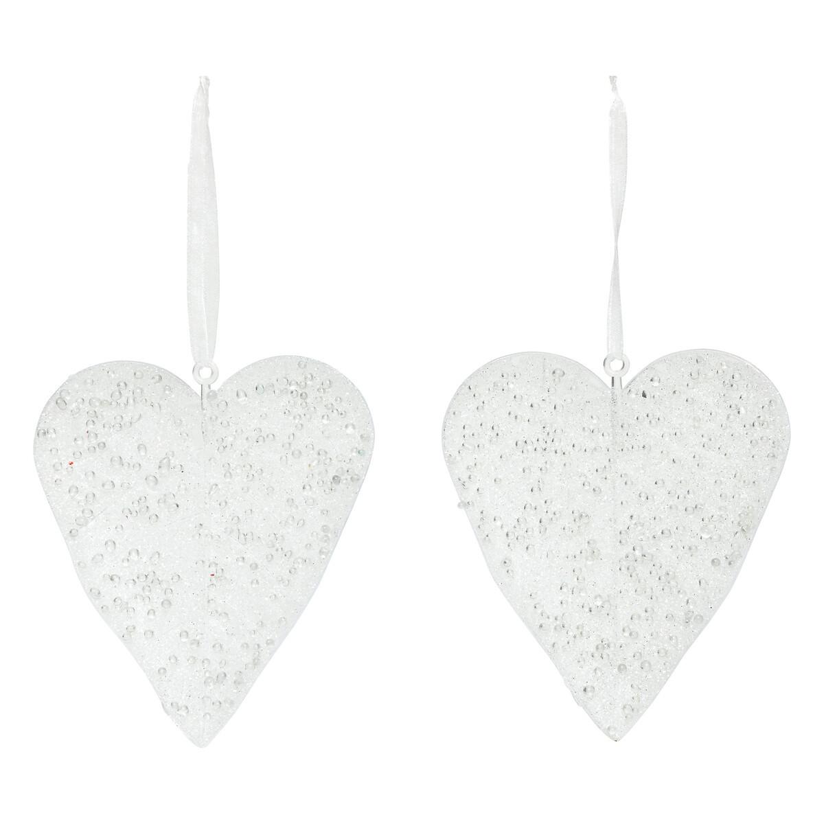 Decorațiune de agățat Heart, 2 buc./set - Basics (10cm)