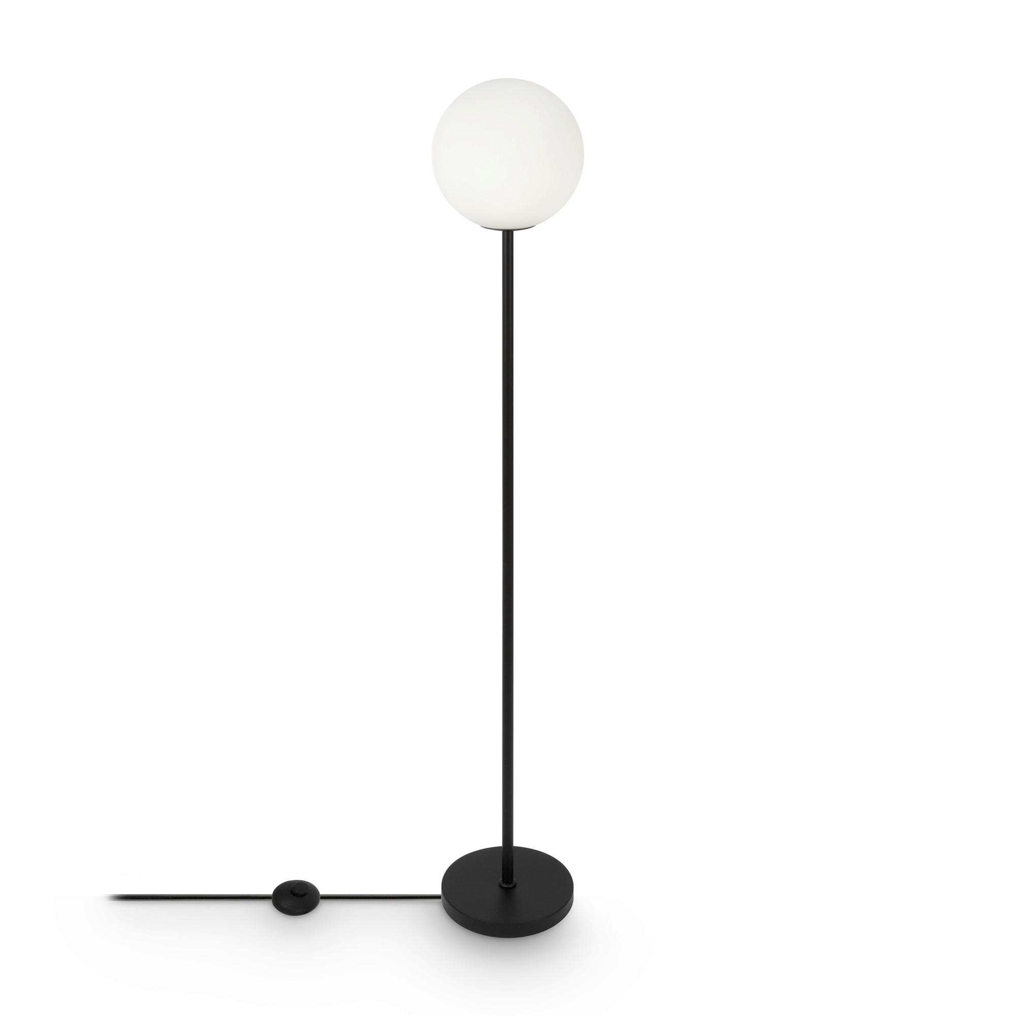 Stehleuchte Ring Schwarz max. 60 Watt - Schwarz/Weiß, Trend, Glas/Metall (25/155cm) - MAYTONI