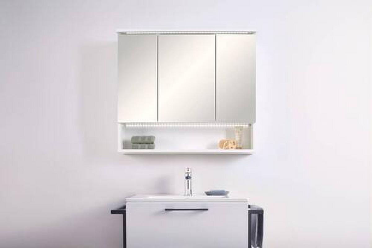 Spiegelschrank Best 80 in Weiß - MODERN, Glas/Holzwerkstoff (80/70/23cm) - Mömax