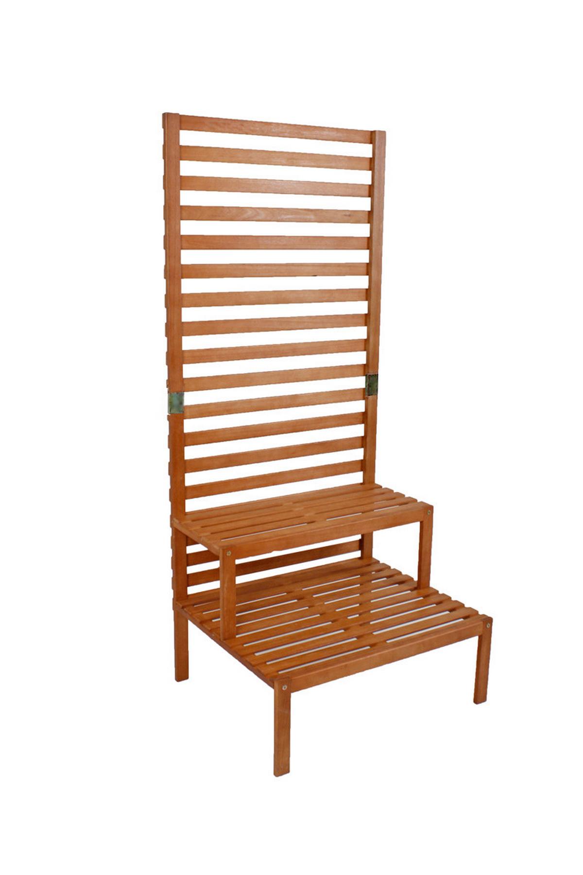 Sichtschutz mit Pflanztreppe ca.76x180x66cm Eukalyptusholz - Eukalyptusholzfarben, Basics, Holz (76/180/66cm) - Gardenson