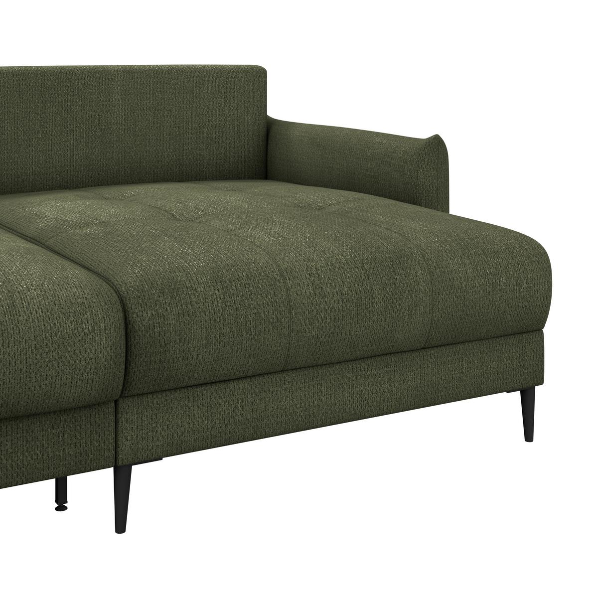 Kutna Garnitura Polis - maslinasto zelena/tamno zelena, Trend, tekstil/metal (221/142cm) - Ondega