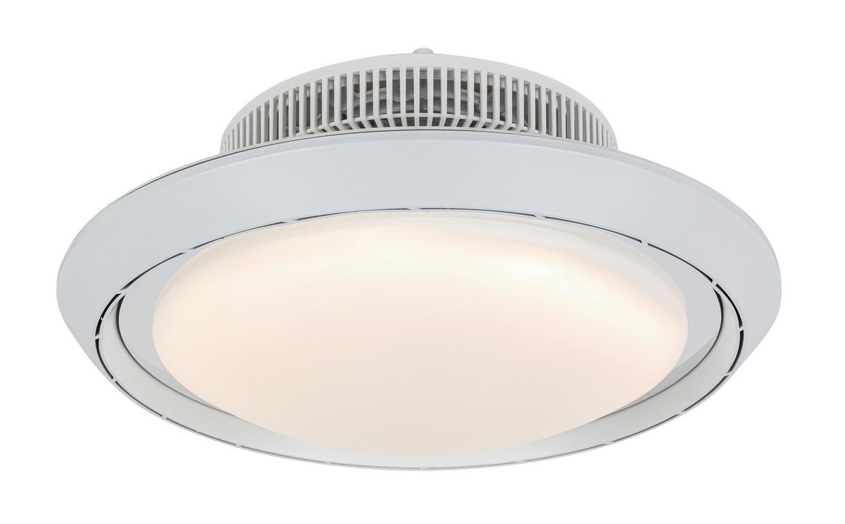 Ventilator de plafon Kurto - alb/culoare crom, Modern, plastic (42/18cm) - Mömax