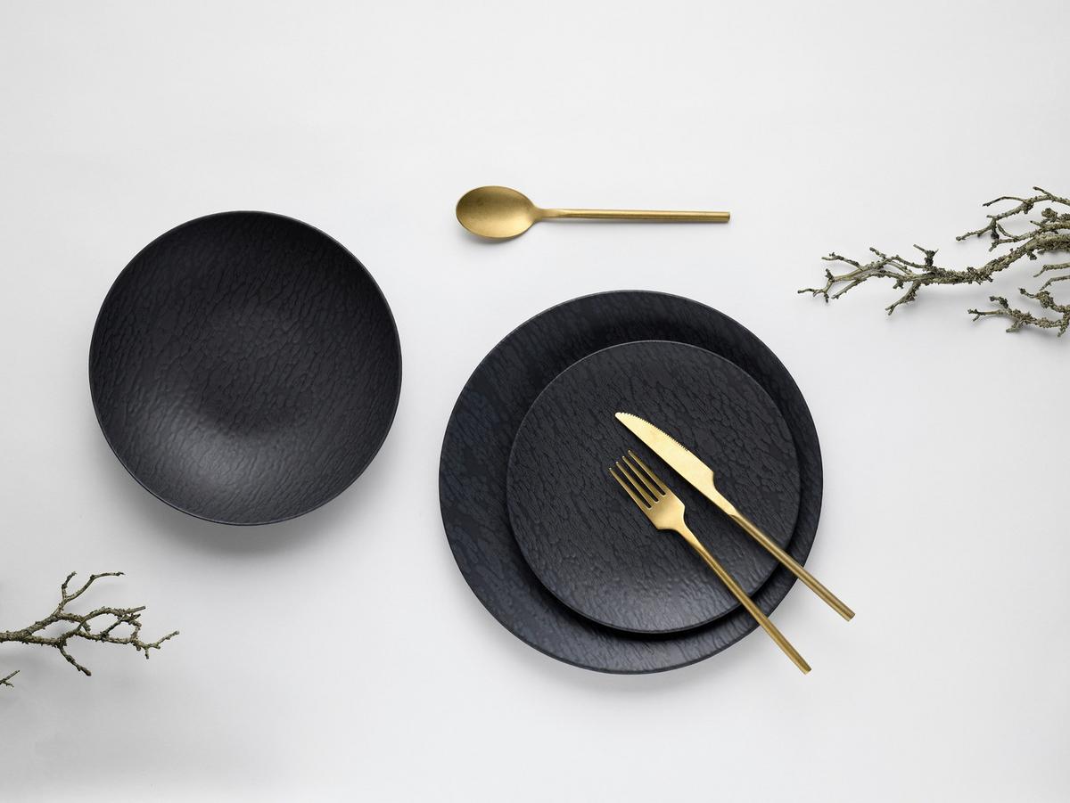 Tafelservice Schwarz, 12-teilig - Schwarz, Trend, Keramik - Creatable