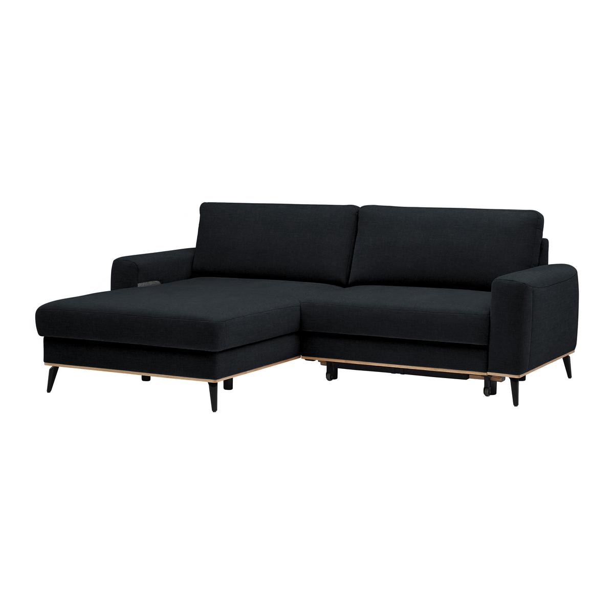 Wohnlandschaft Romeo Schwarz - Schwarz, KONVENTIONELL, Textil/Metall (167/87/234cm) - Zandiara