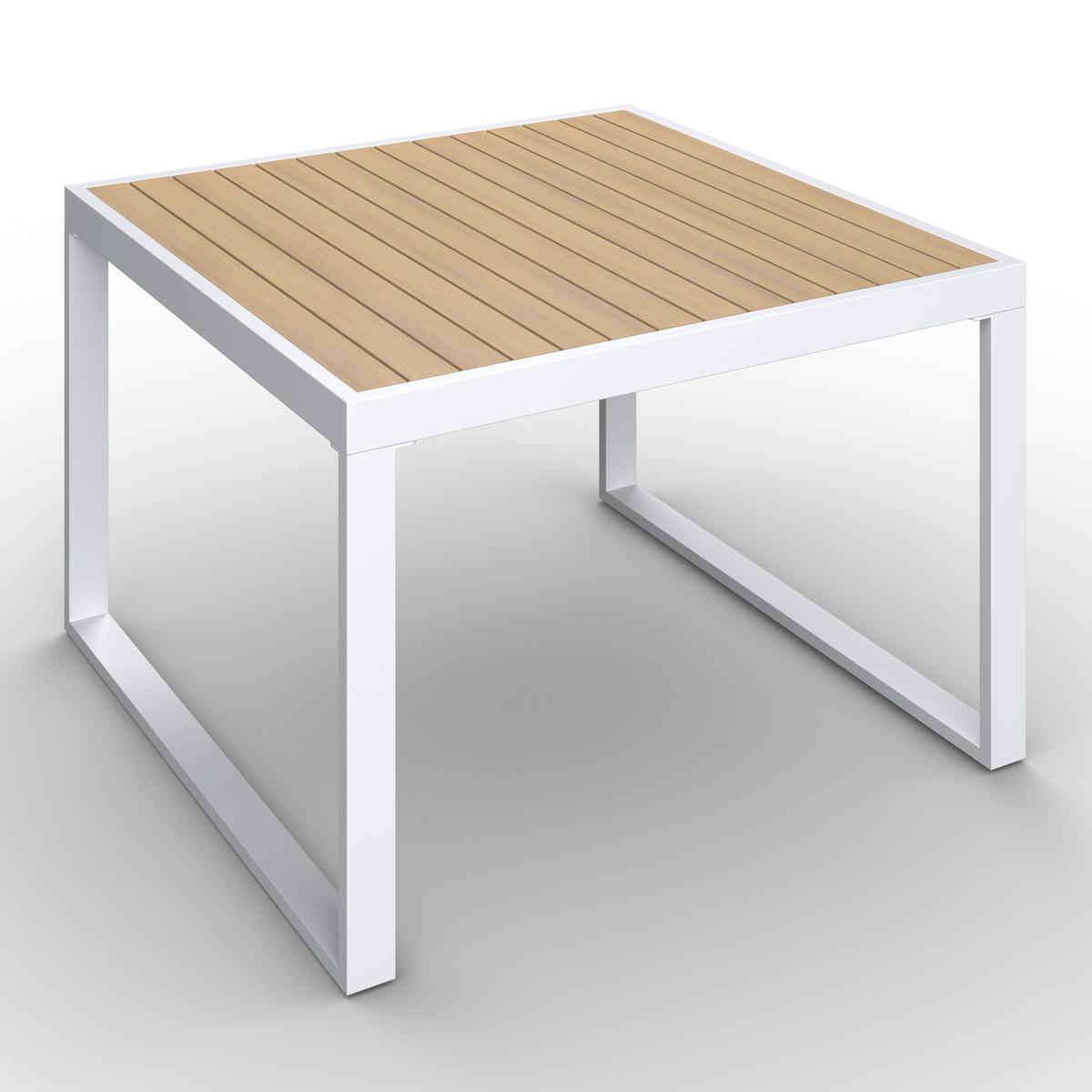 Dining-Loungeset Veneya Grau Outdoorstof/Metall/Polywood - Hellgrau/Naturfarben, MODERN, Kunststoff/Textil - Bessagi Garden