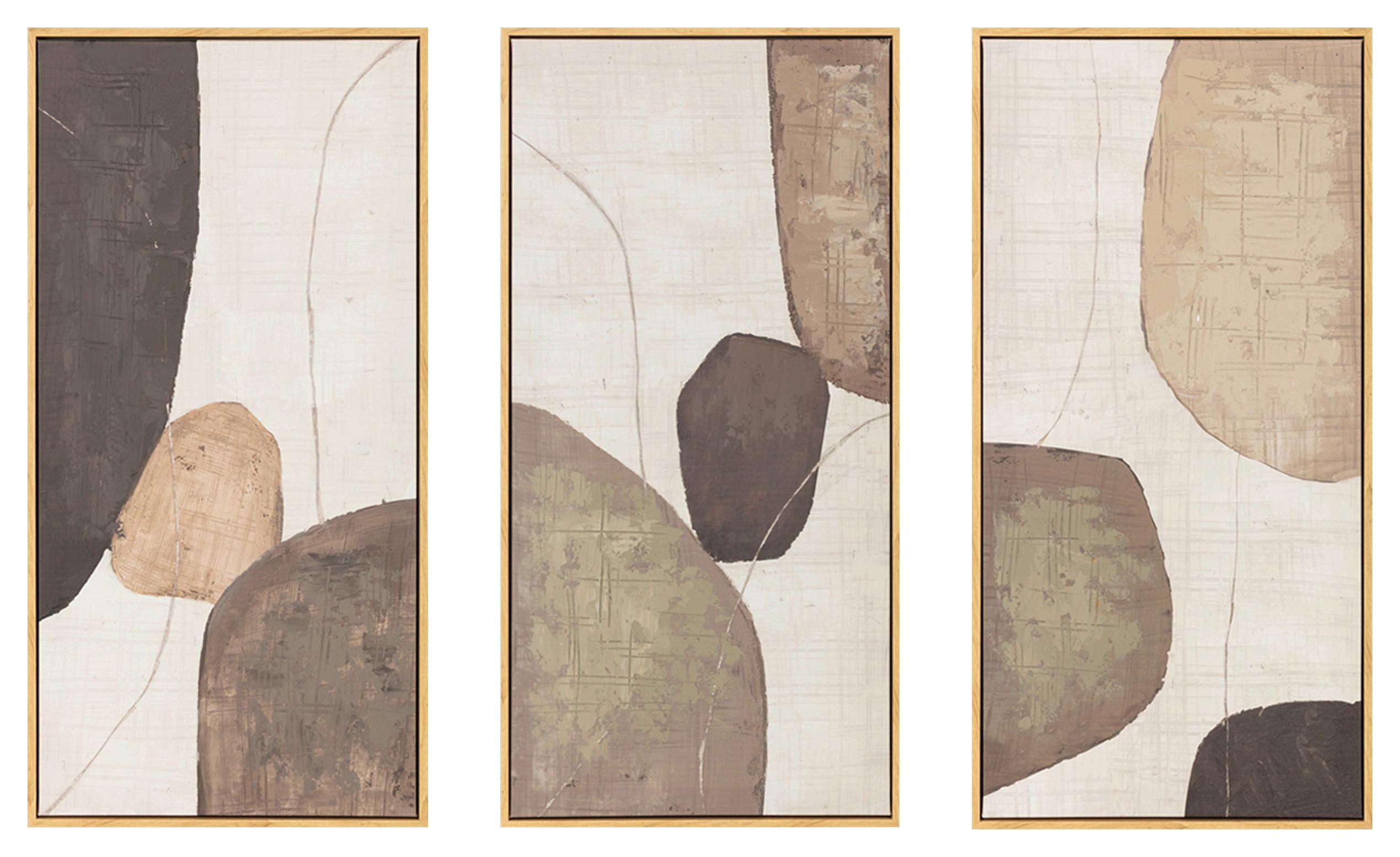 Slika Na Platnu 105x70cm Triplet - bela/braon, Konvencionalno, drvo/tekstil (105/70/2,8cm) - Mömax