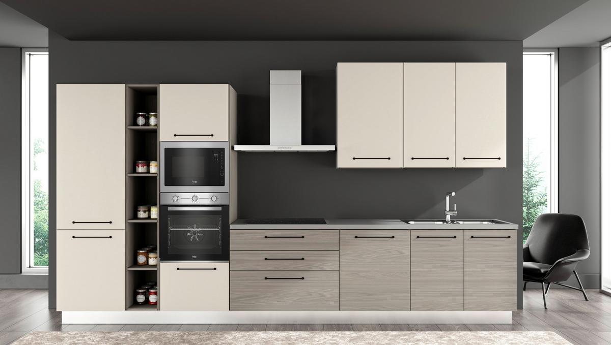 Blok Kuhinja S Aparatima Line 390 - siva/hrast sivi, Konvencionalno, drvo/metal (390/216-240/60cm) - Mömax