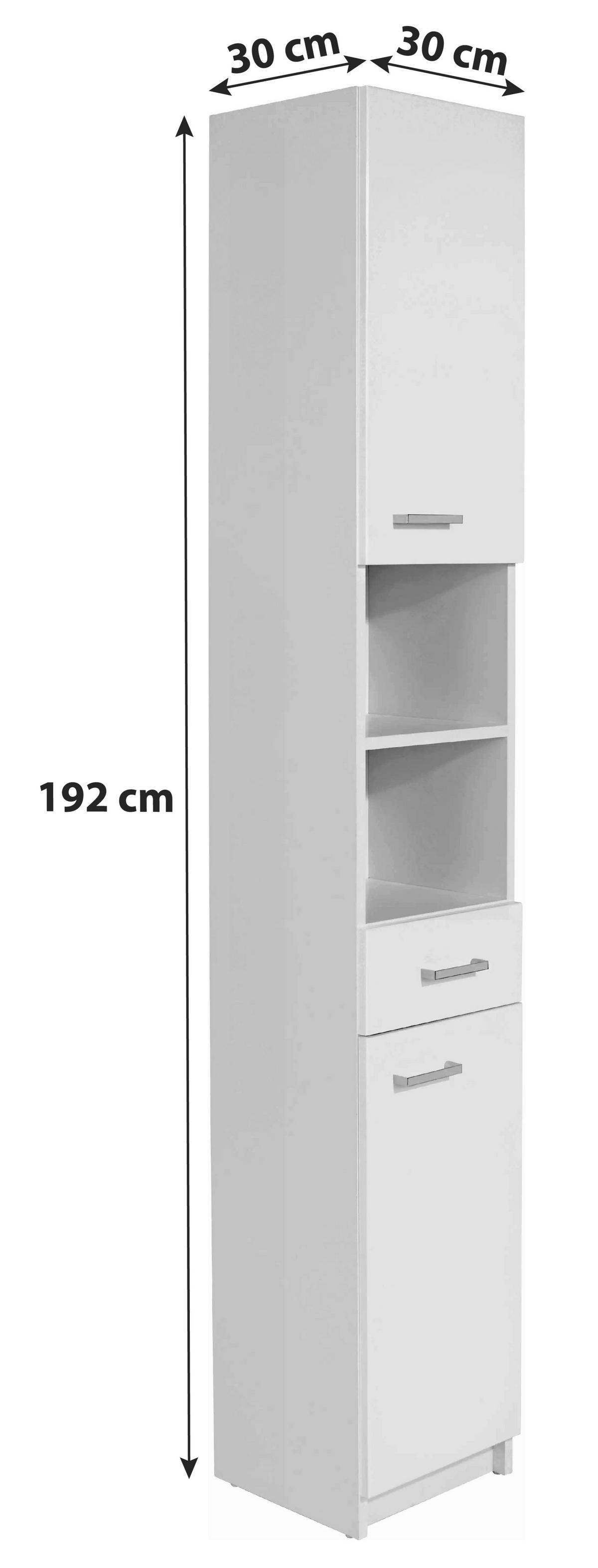 Visoka Omara Fiola, Bela - barve kroma/bela, Konvencionalno, kovina/leseni material (30/192/30cm)