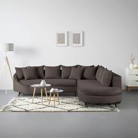 Ecksofa Axel Mokka - Schwarz/Mokka, MODERN, Textil/Metall (291/87/250cm) - Mömax