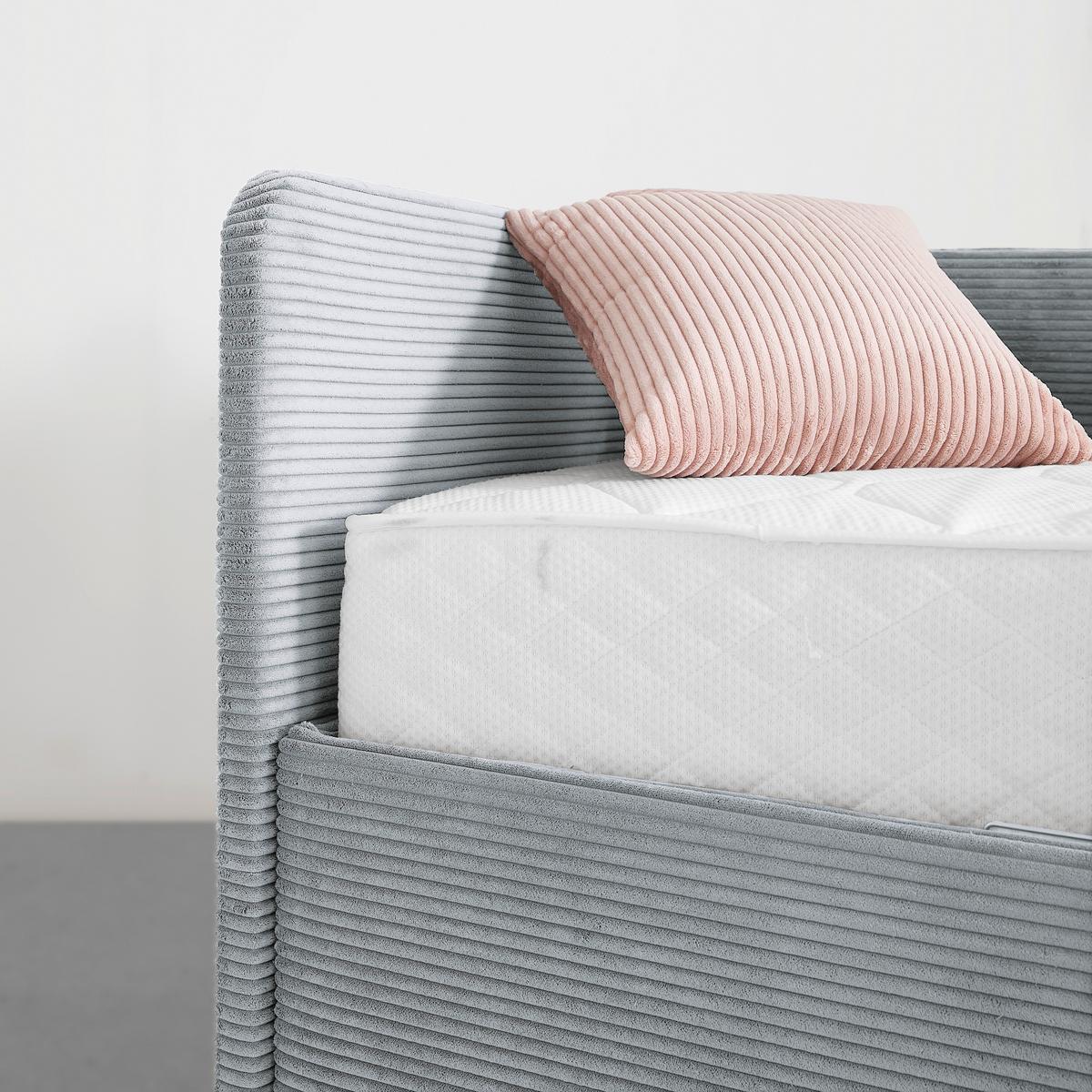 Bett Remi Graublau ca. 90x200cm - Chromfarben/Graublau, KONVENTIONELL, Holz/Kunststoff (90/200cm) - Mömax