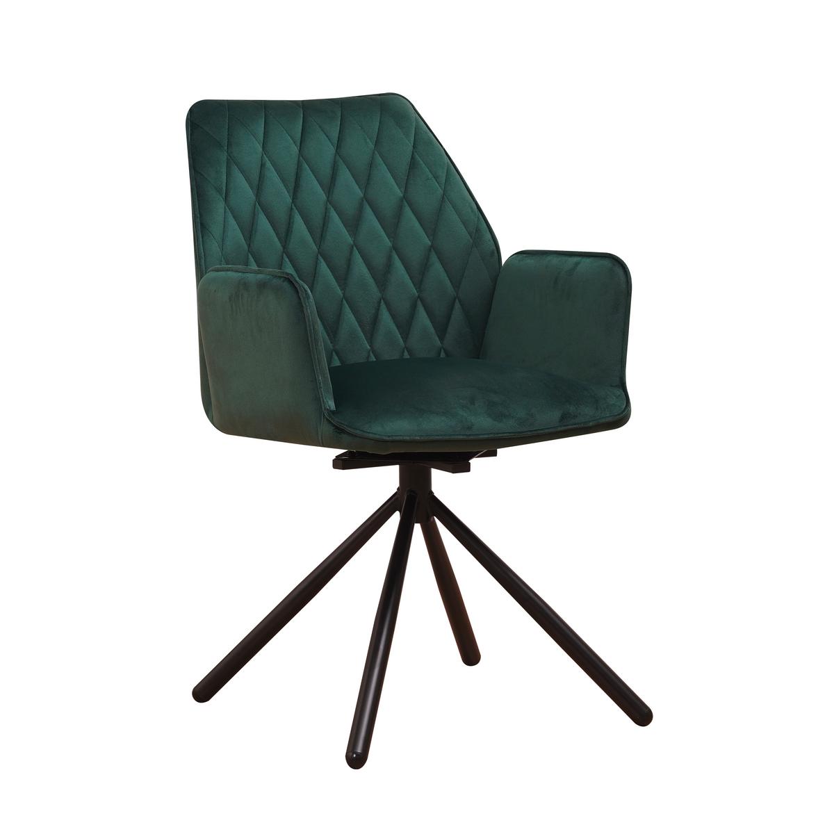 Set Naslanjačev Donny, Zelena, 2 Kos - črna/zelena, Moderno, kovina/tekstil (57,5/92/52cm) - MID.YOU