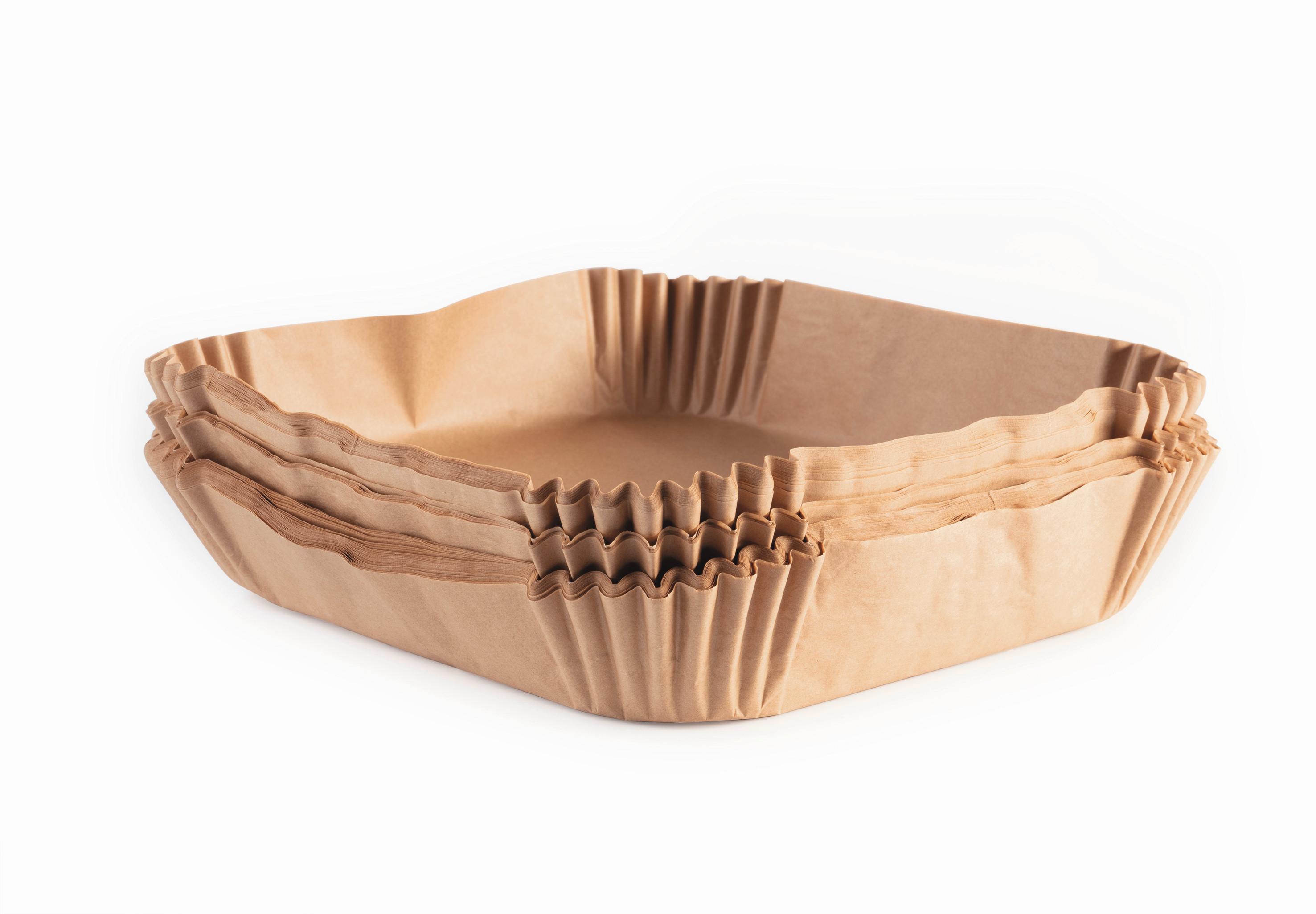 Backpapier Heißluftfritteuse Hellbraun, 100 Stk. - Hellbraun, KONVENTIONELL, Papier (20/20/4,5cm)