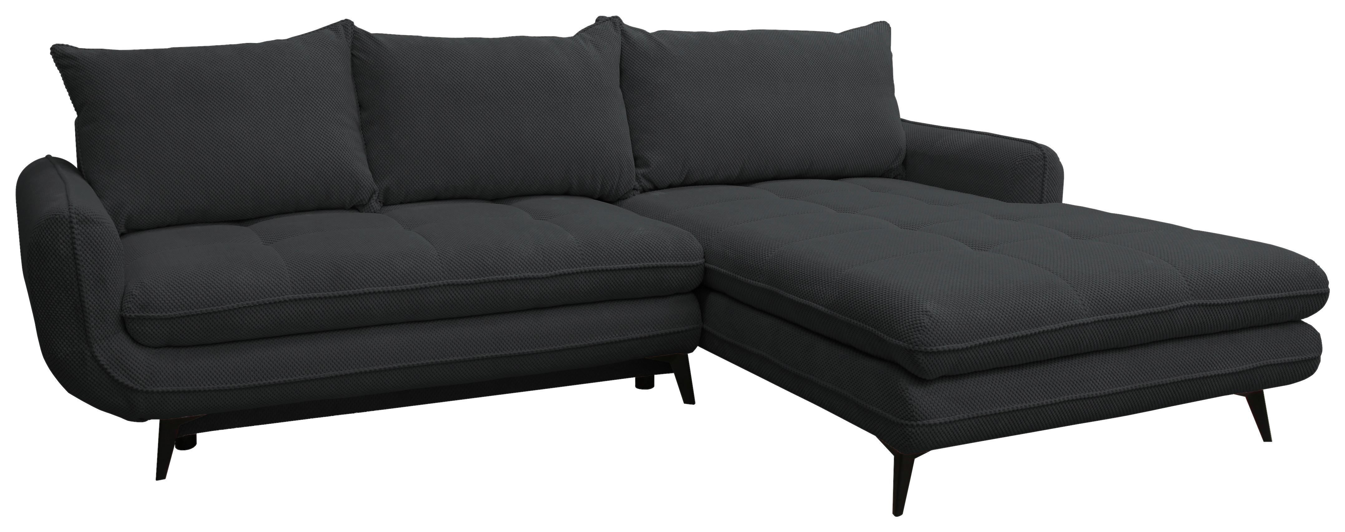 Colțar Wave - negru, Modern, lemn/metal (266/189cm) - Modern Living