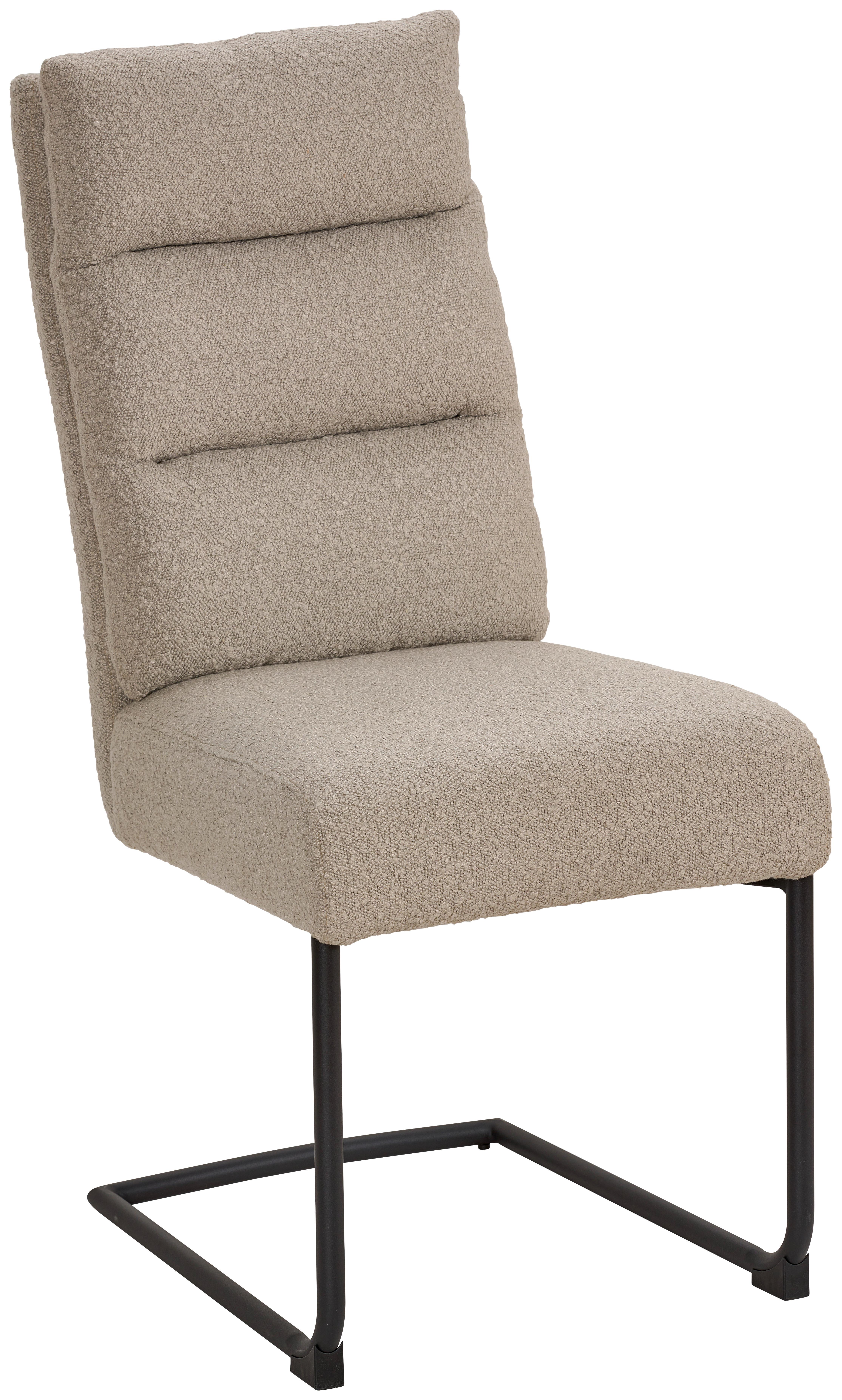 KRZESŁO NA PŁOZIE LAMPANG 3 - czarny/szary, Modern, metal/tkanina (44/102/42cm) - Livetastic