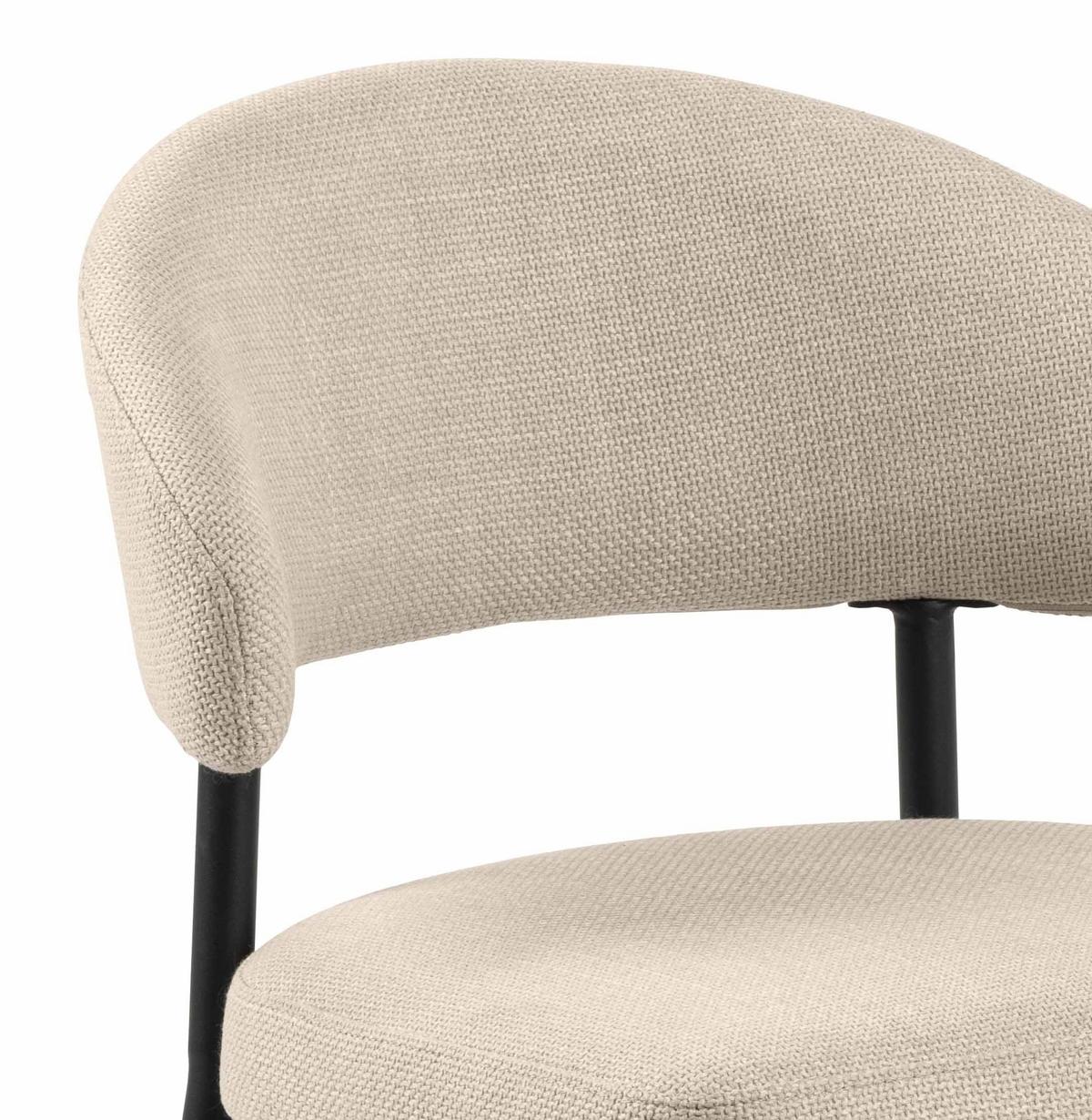 KRZESŁO EDINA - beżowy/czarny, Trend, metal/tkanina (56/77/55cm) - MID.YOU