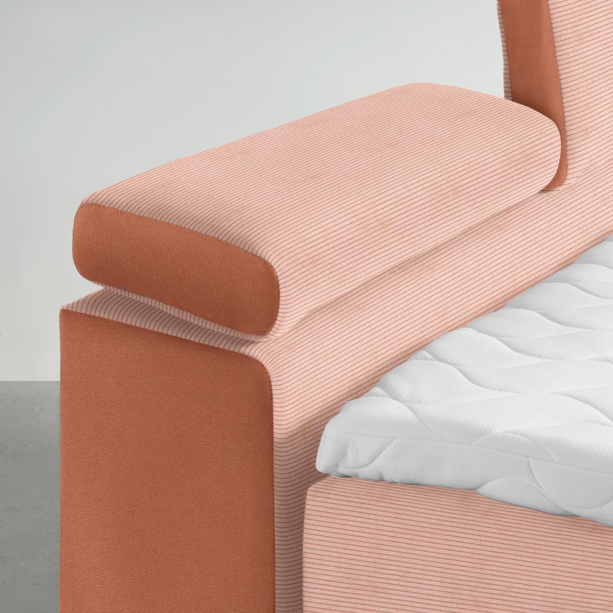 Boxspringbett Sevilla Koralle ca. 140x200cm - Koralle/Schwarz, KONVENTIONELL, Holz/Kunststoff (140/200cm) - Premium Living
