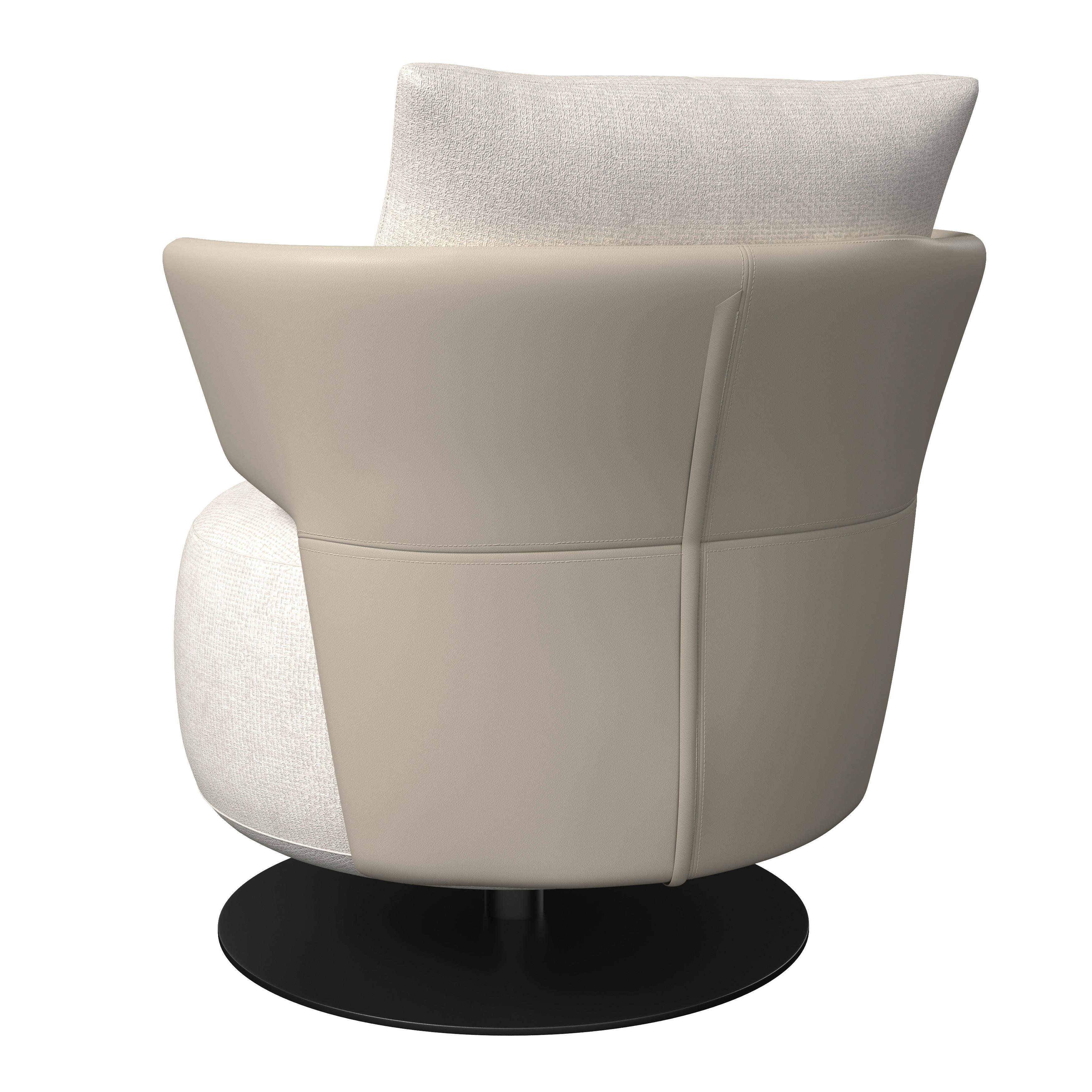 RELAXFÅTÖLJ NORA - beige/svart, Modern, metall/trä (80/80/80cm) - Bessagi Home
