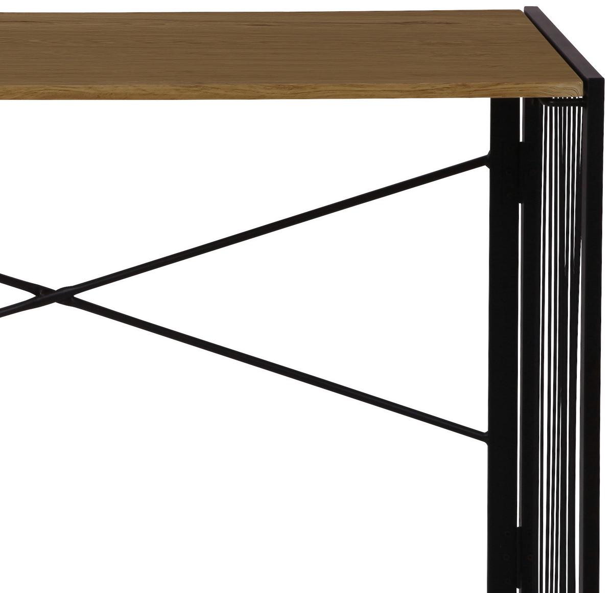 Pisalna Miza Klapp, Zložljiva, 100x50 - črna/barve hrasta, Moderno, kovina/leseni material (100/75/50cm)