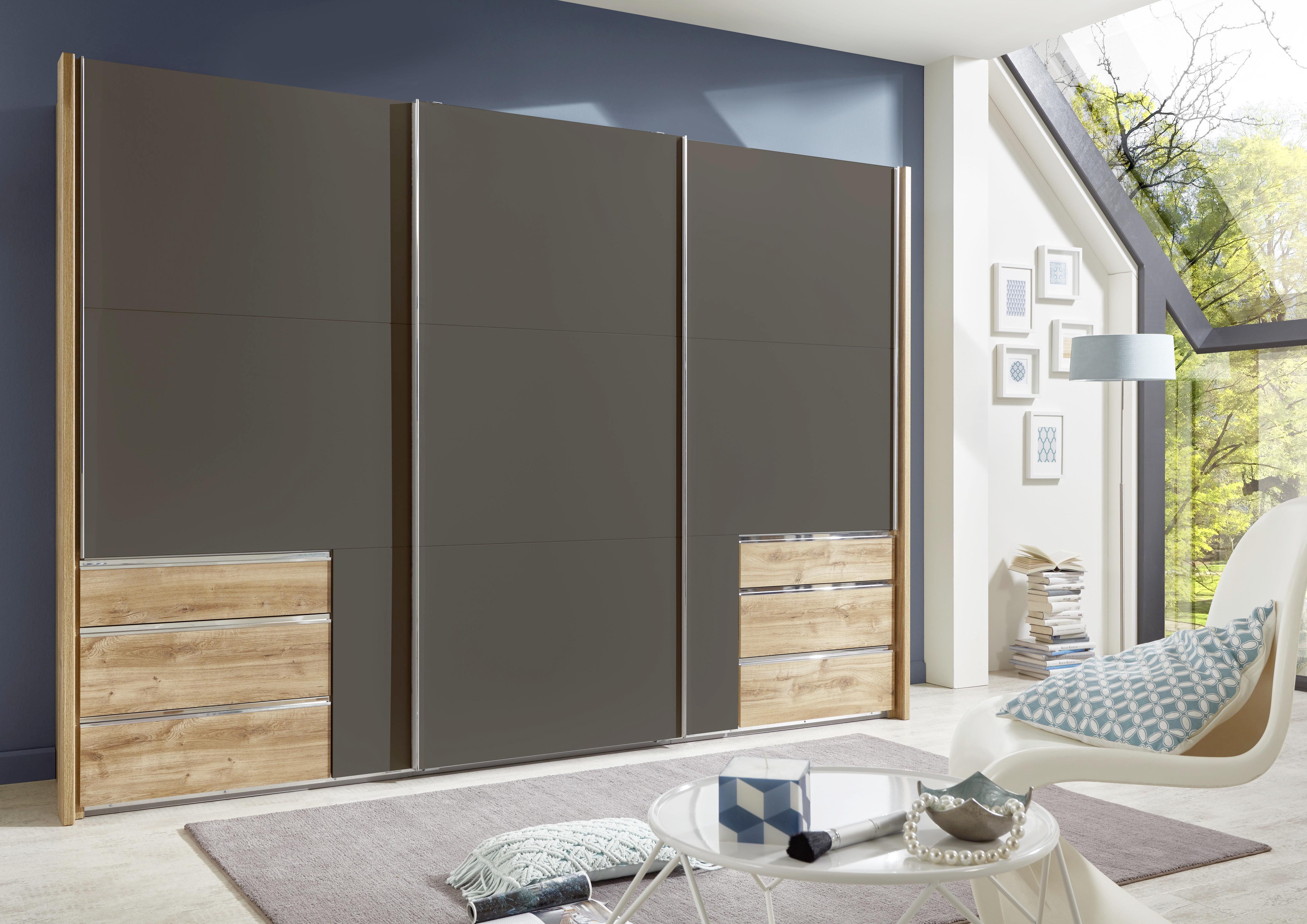 Ormar S Kliznim Vratima Level 36a - boje grafita/boje hrasta, Moderno, drvni materijal/metal (300/216/65cm) - Modern Living